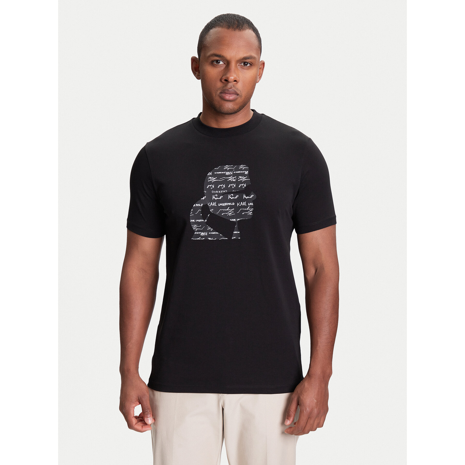 KARL LAGERFELD T-Shirt 755042 553235 Czarny Regular Fit
