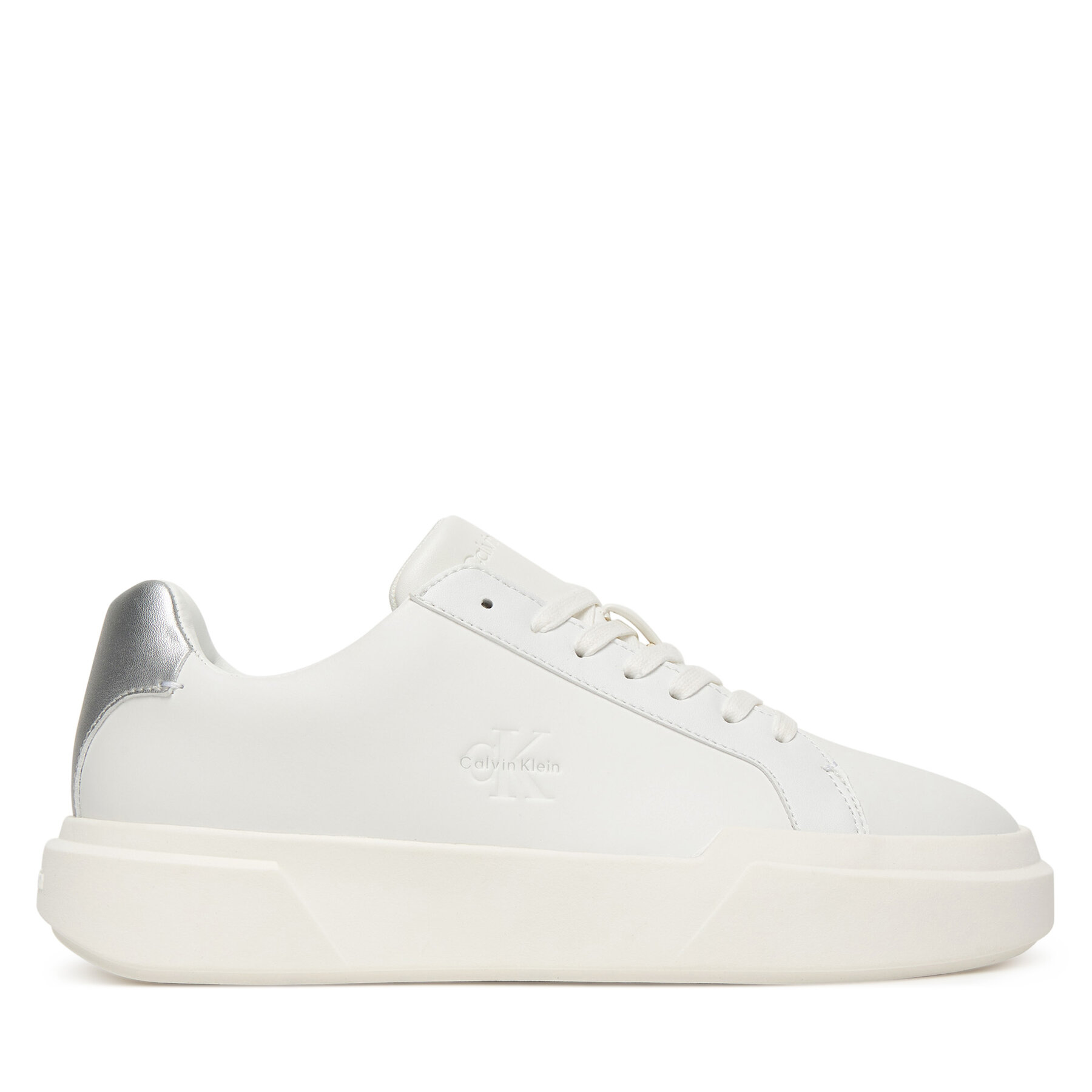 Calvin Klein Sneakersy Chunky Cupsole Lace Up Lth Met YW0YW01948 Biały
