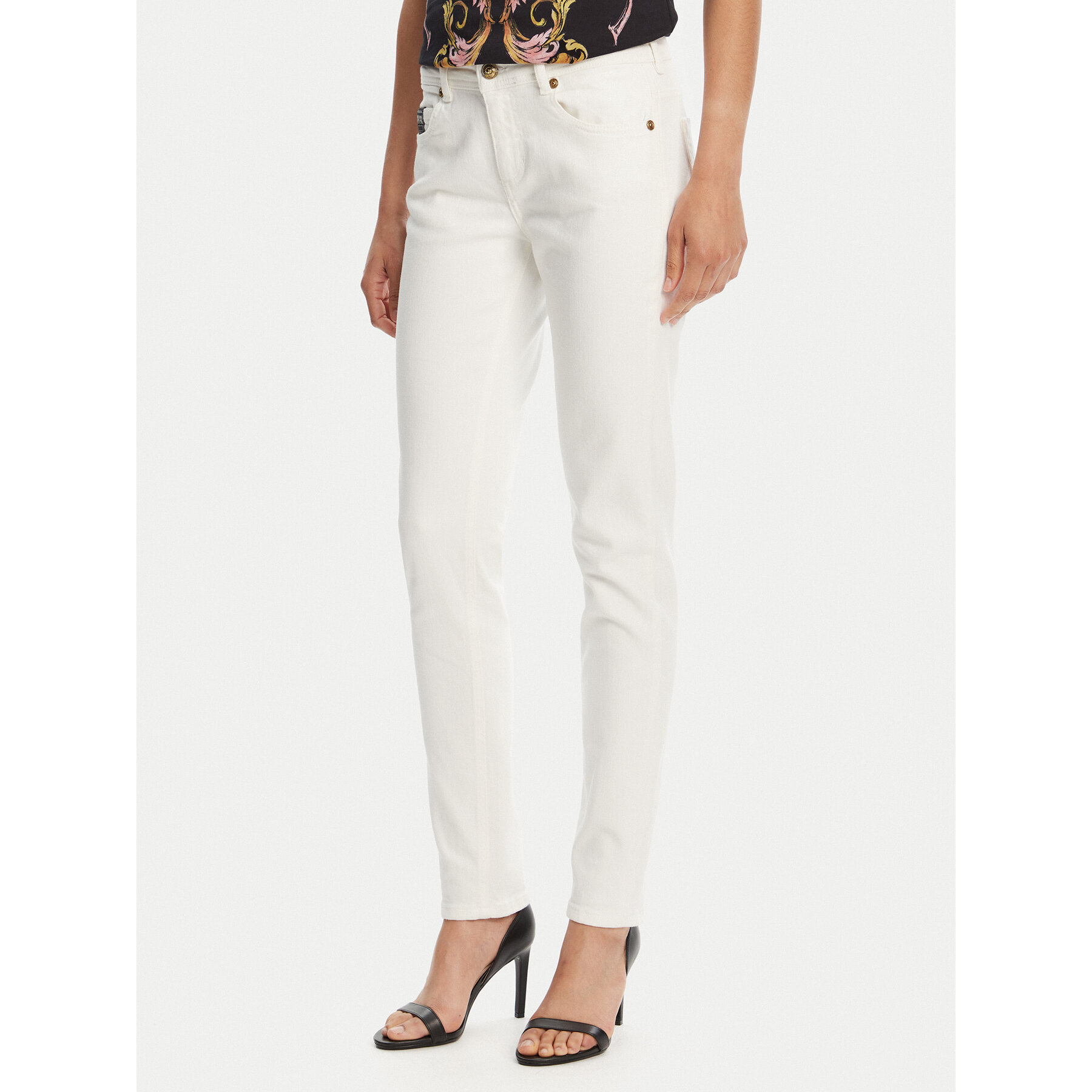 Versace Jeans Couture Jeansy 78HAB5K1 Biały Skinny Fit