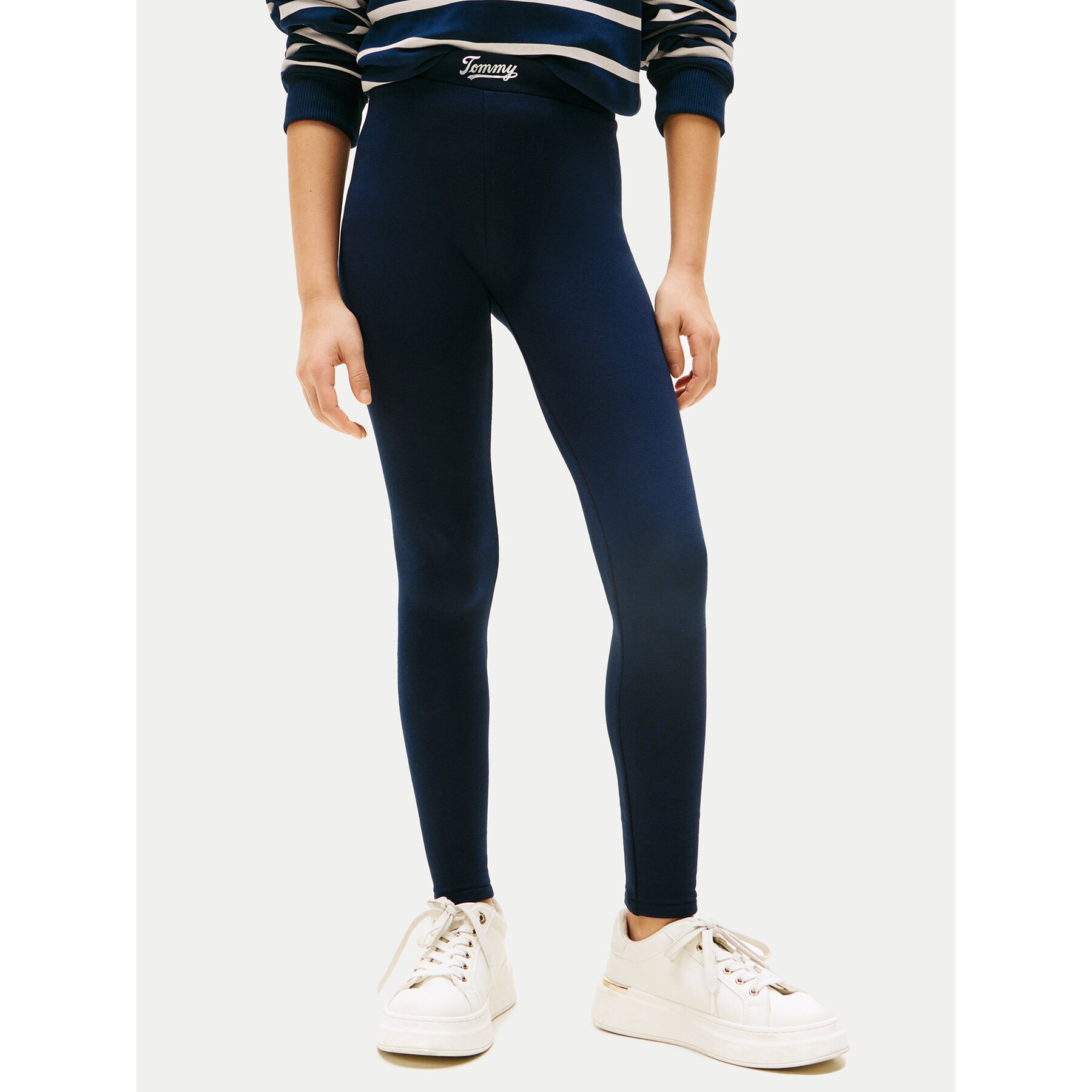 Tommy Hilfiger Legginsy KG0KG08628 Granatowy Slim Fit