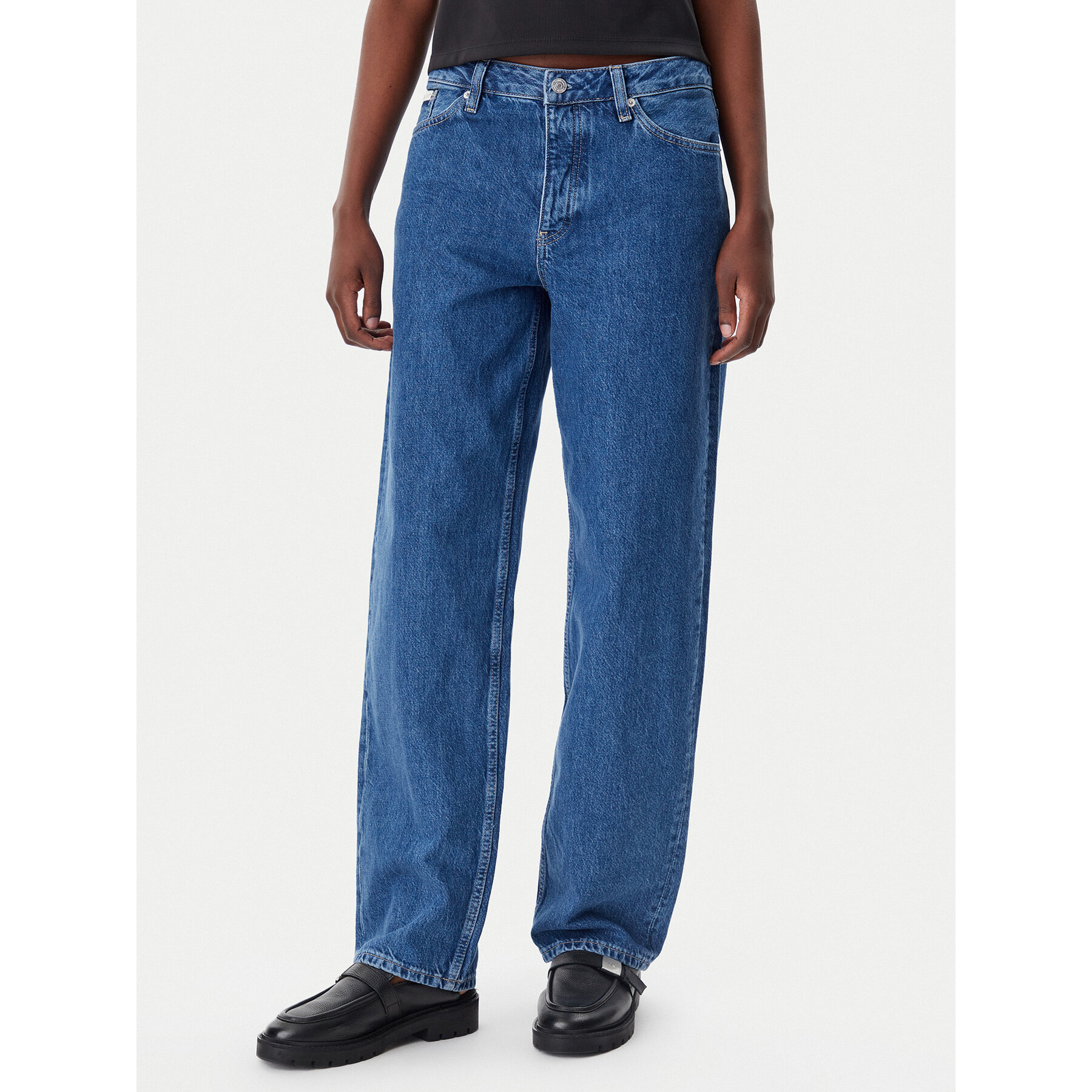 Calvin Klein Jeans Jeansy 90's J20J225134 Granatowy Loose Fit