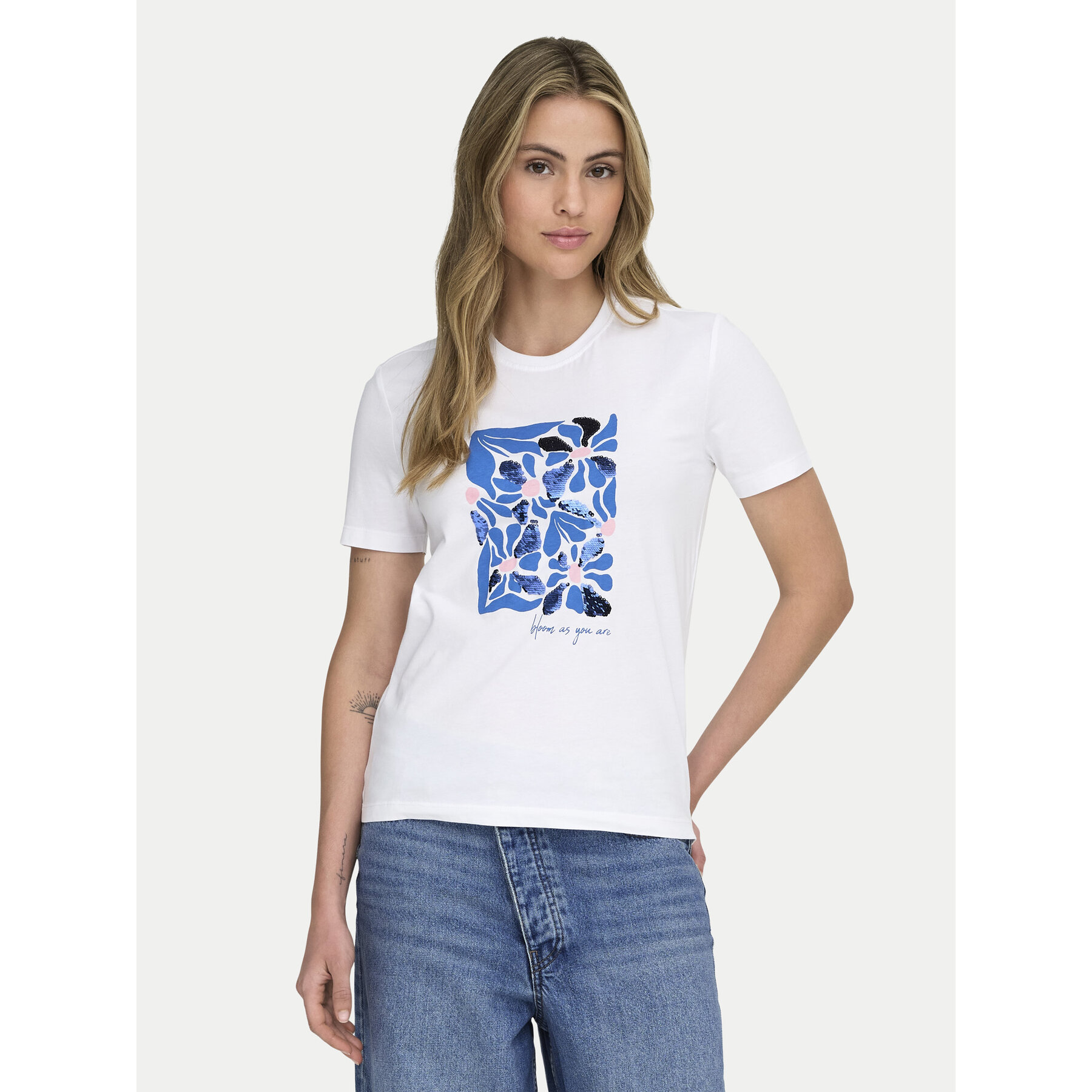 ONLY T-Shirt Kita 15367568 Biały Regular Fit