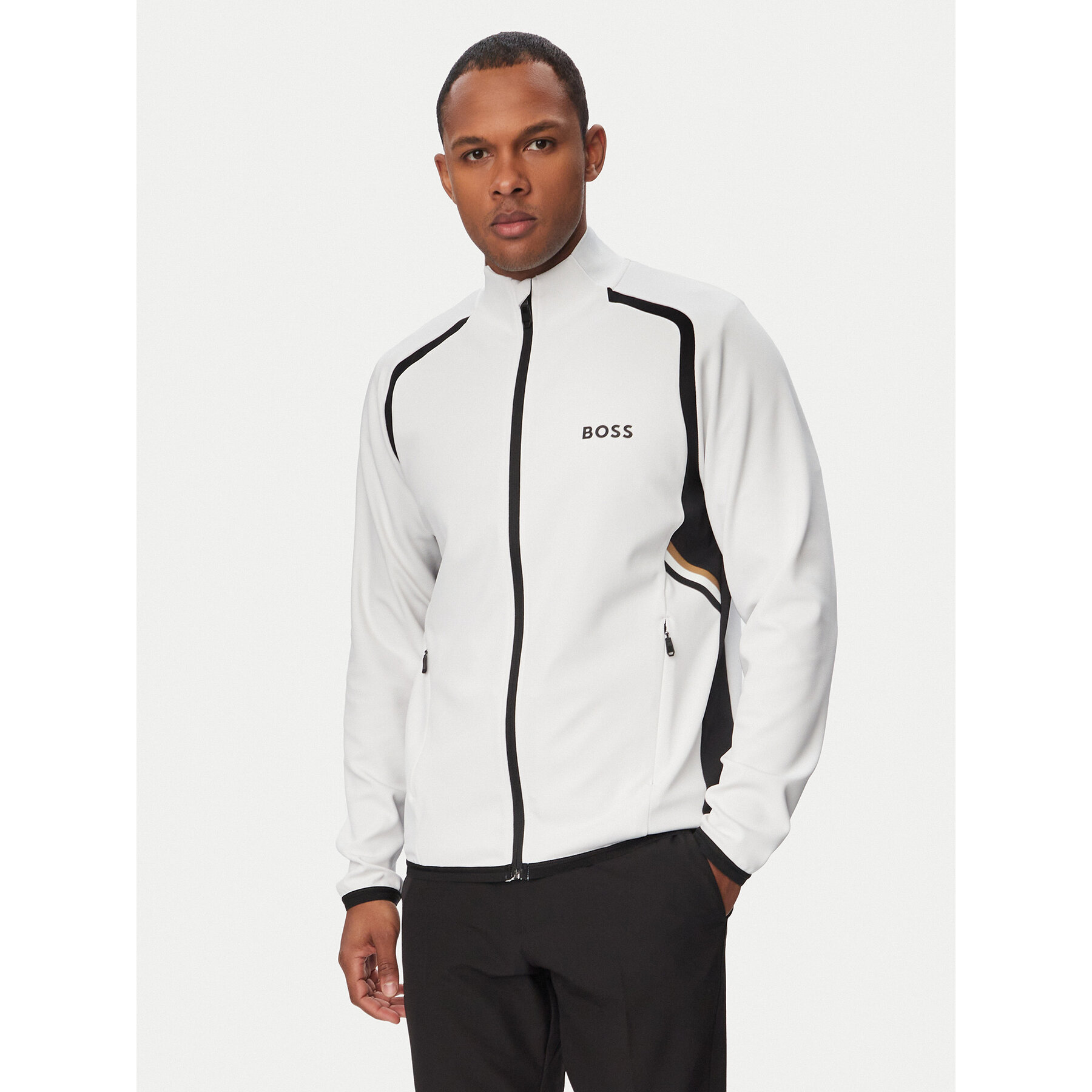 BOSS Bluza Spin 50554402 Biały Regular Fit