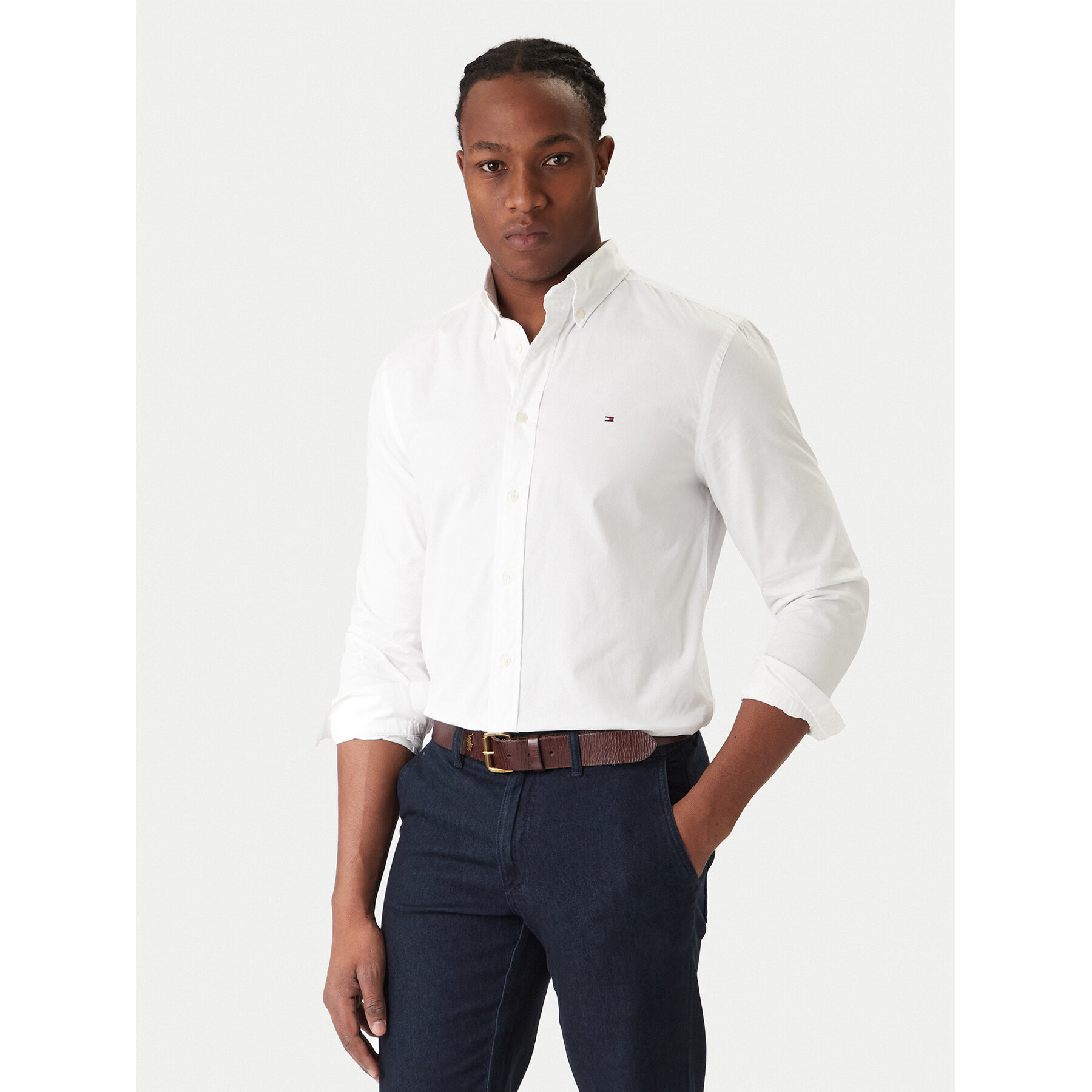 Tommy Hilfiger Koszula Core Flex MW0MW39988 Biały Regular Fit