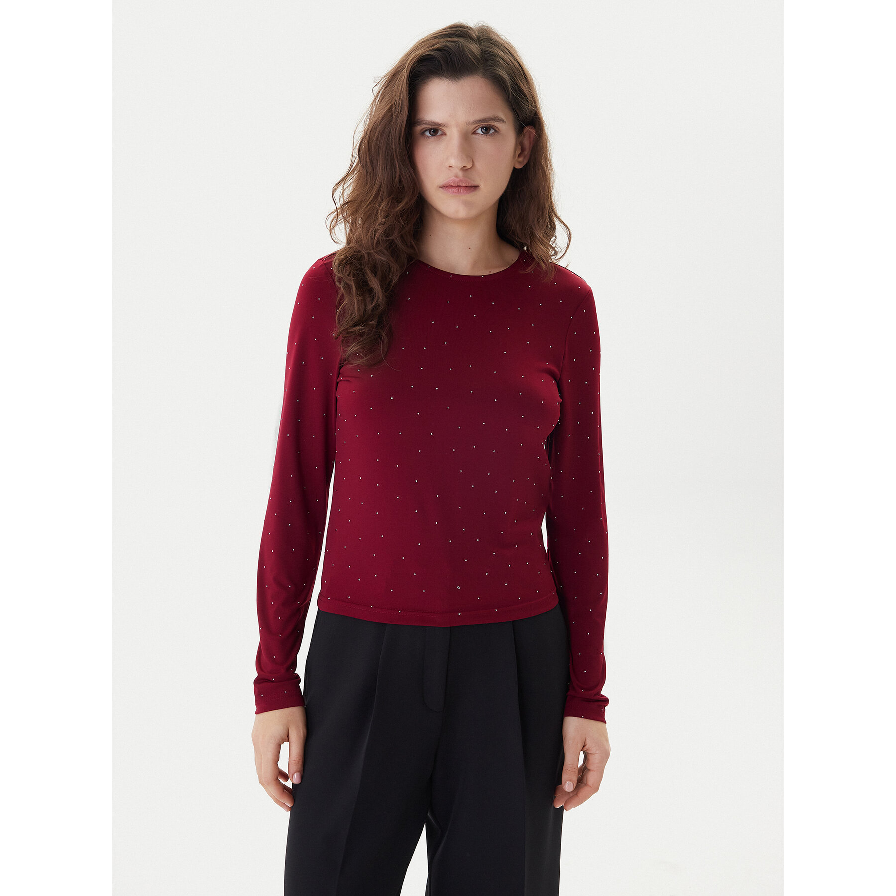 ONLY Bluzka Zita 15358986 Bordowy Regular Fit