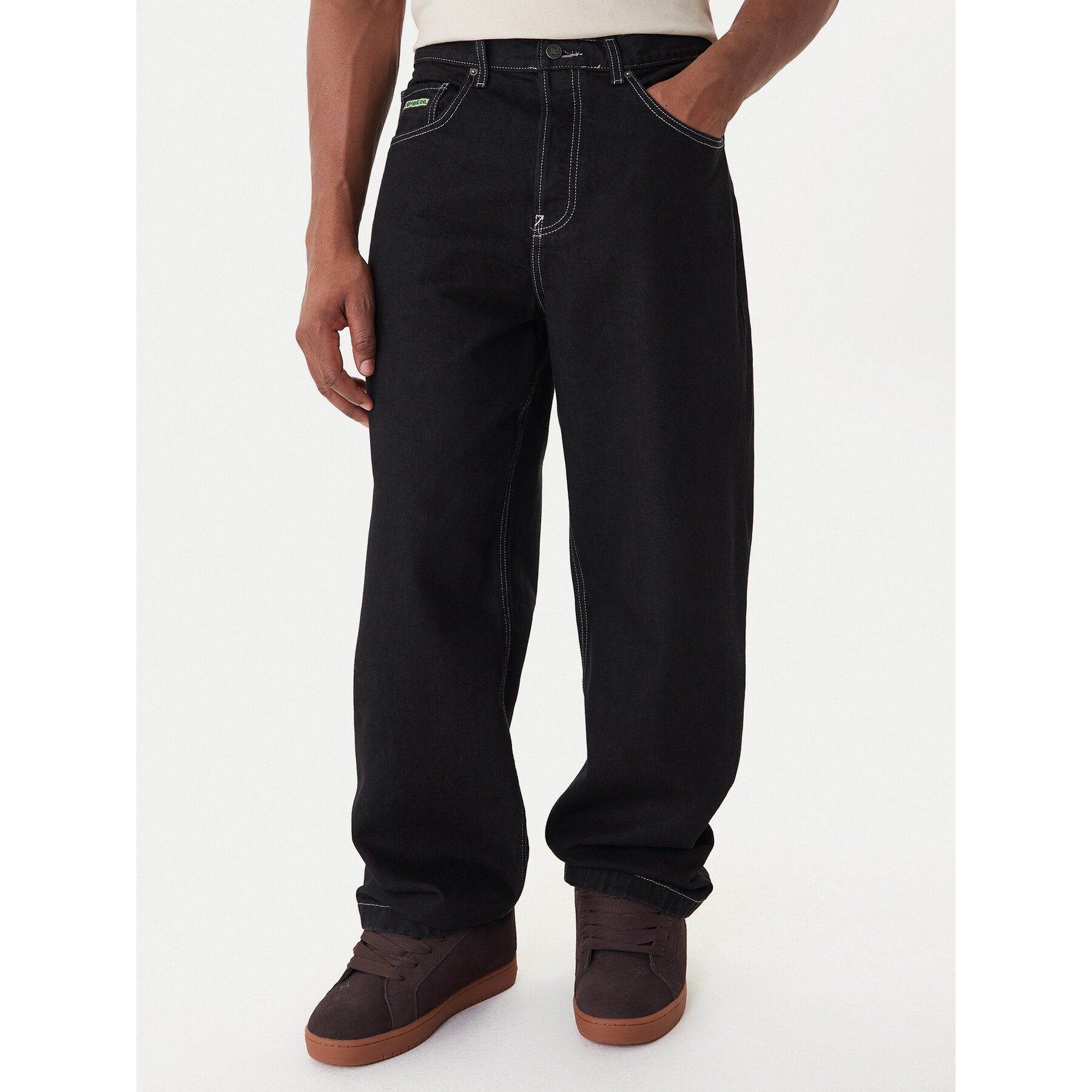 DC Shoes Jeansy Worker Baggy Denim Rbt ADYDP03079 Czarny Baggy Fit