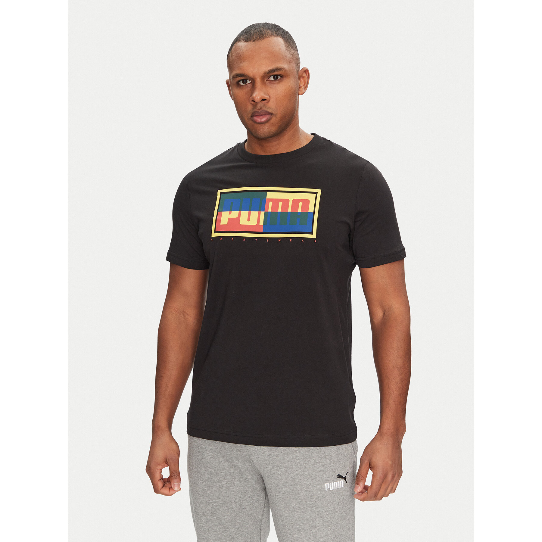 Puma T-Shirt Graphics Box 684827 Czarny Regular Fit
