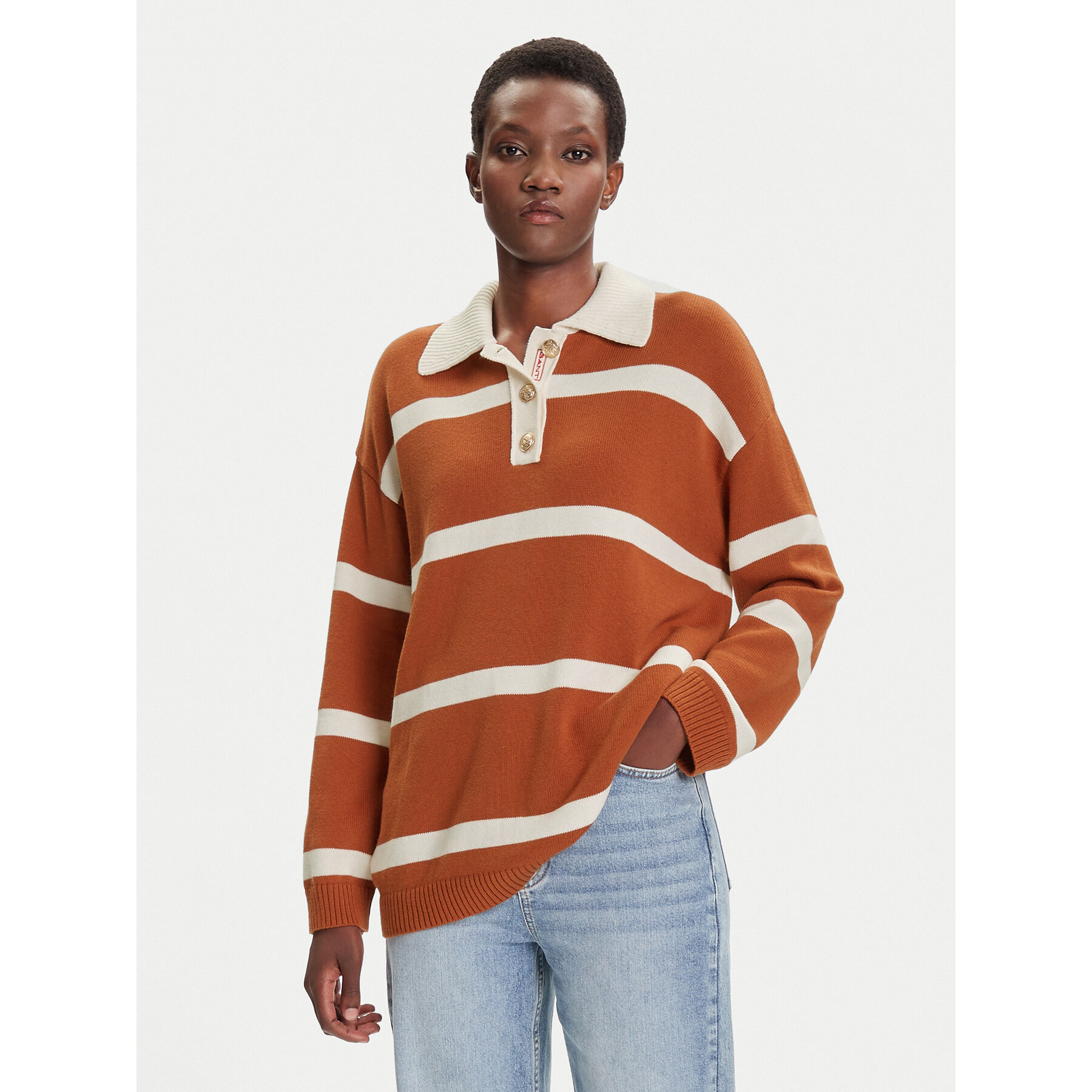 Gant Sweter 4805341 Brązowy Relaxed Fit