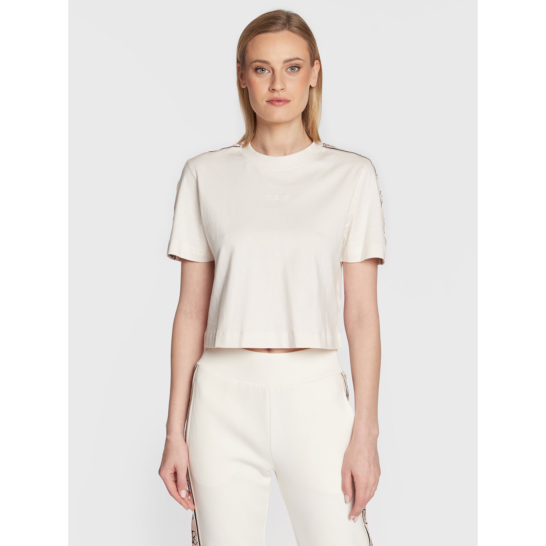 Guess T-Shirt V3RI08 I3Z14 Beżowy Relaxed Fit
