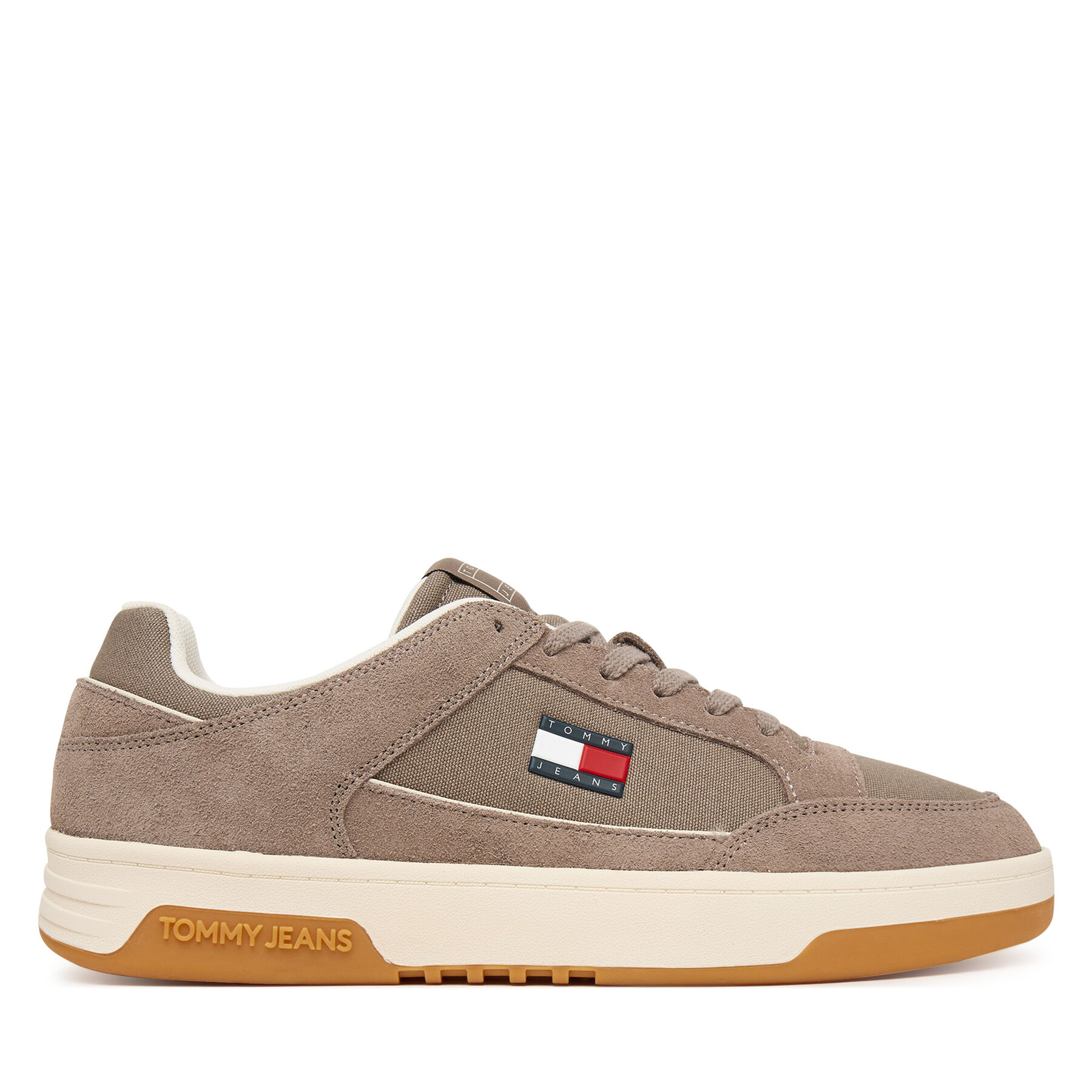 Tommy Jeans Sneakersy Canvas Leather Cupsole Trainers EM0EM01680 Brązowy