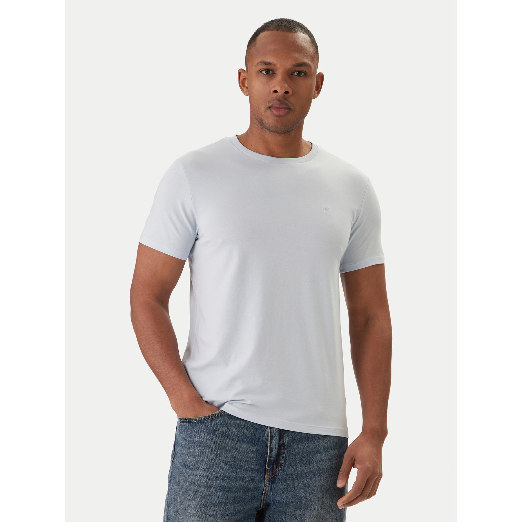Calvin Klein T-Shirt LV04LC240G Błękitny Slim Fit