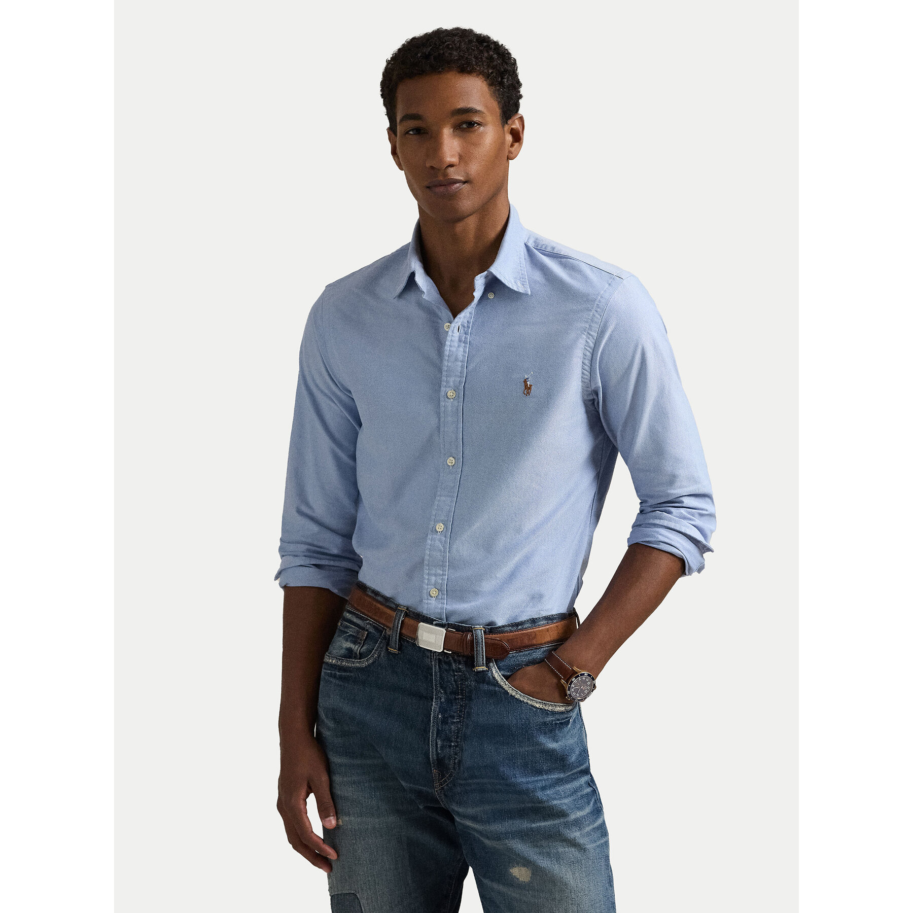 Polo Ralph Lauren Koszula Core Replen 710549084 Błękitny Slim Fit