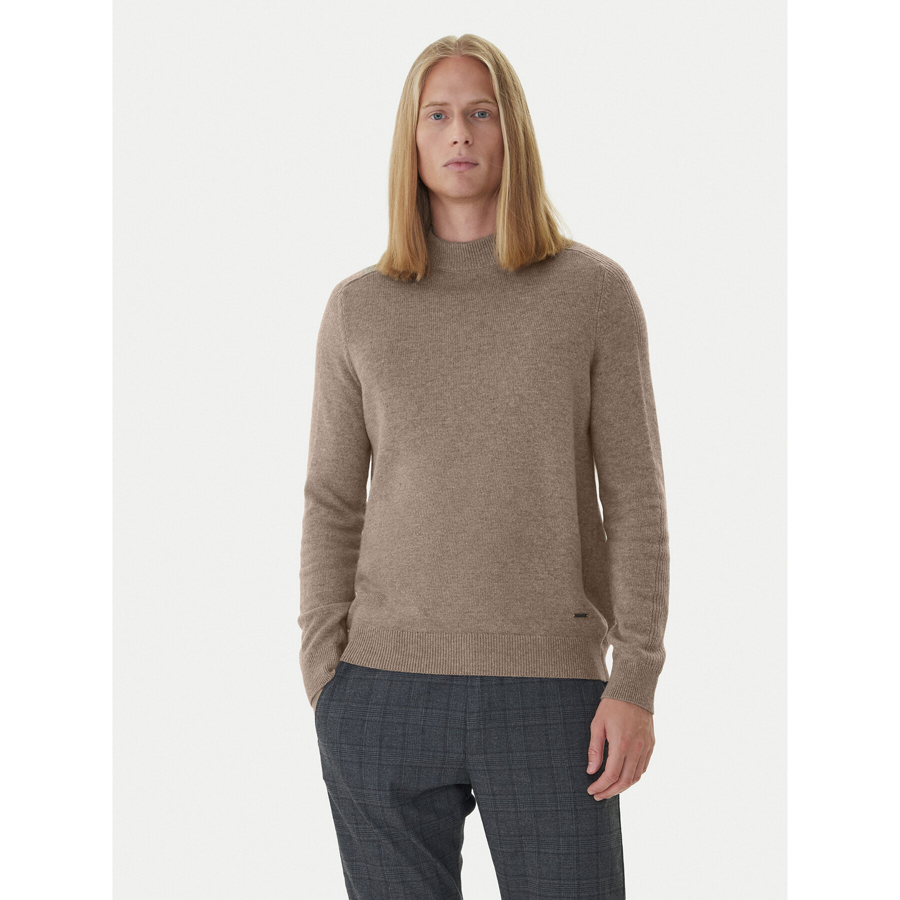 JOOP! Sweter 17 JK-16Luanor 30047357 Beżowy Modern Fit