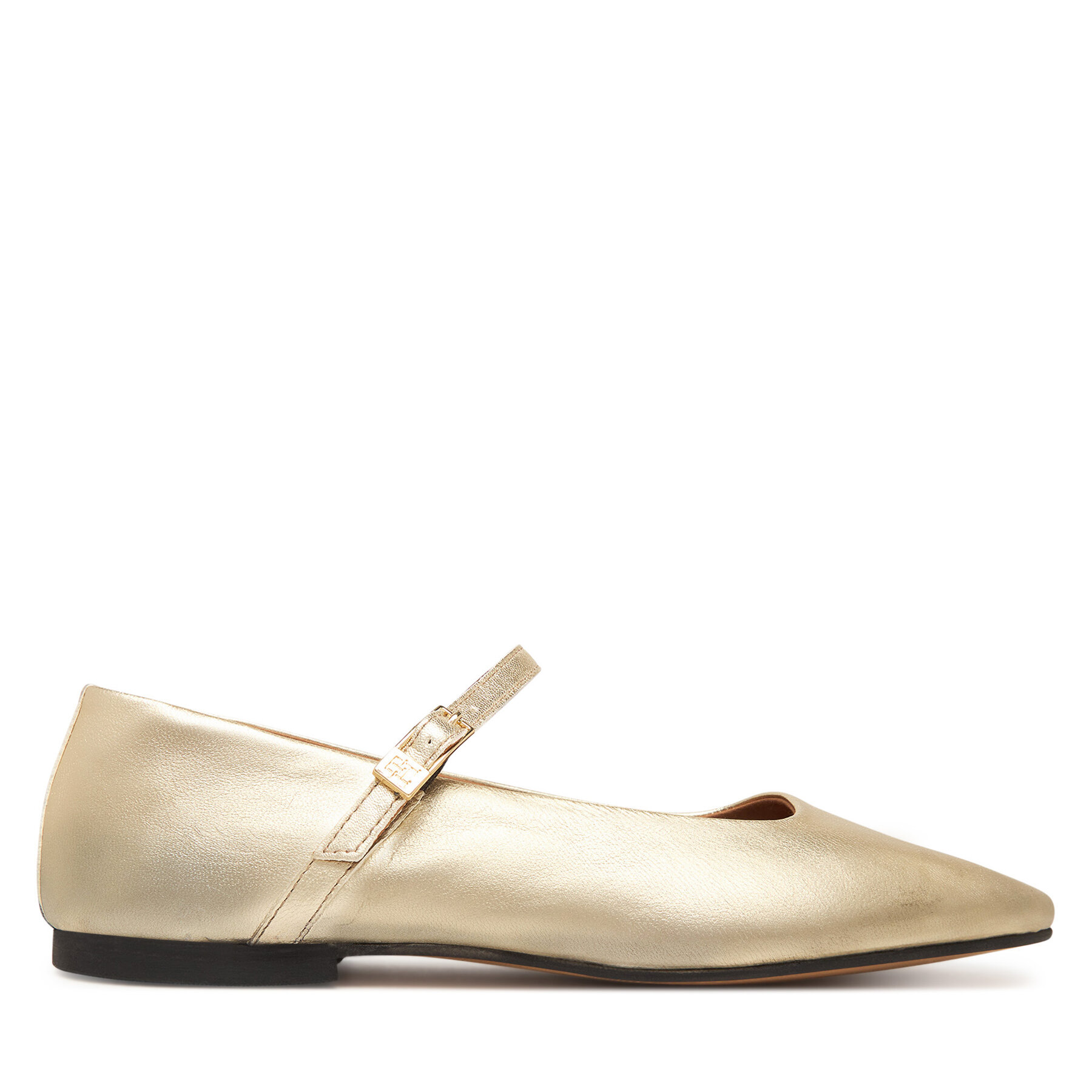 Tommy Hilfiger Baleriny Hilfiger Gold Ballerinas FW0FW09320 Złoty