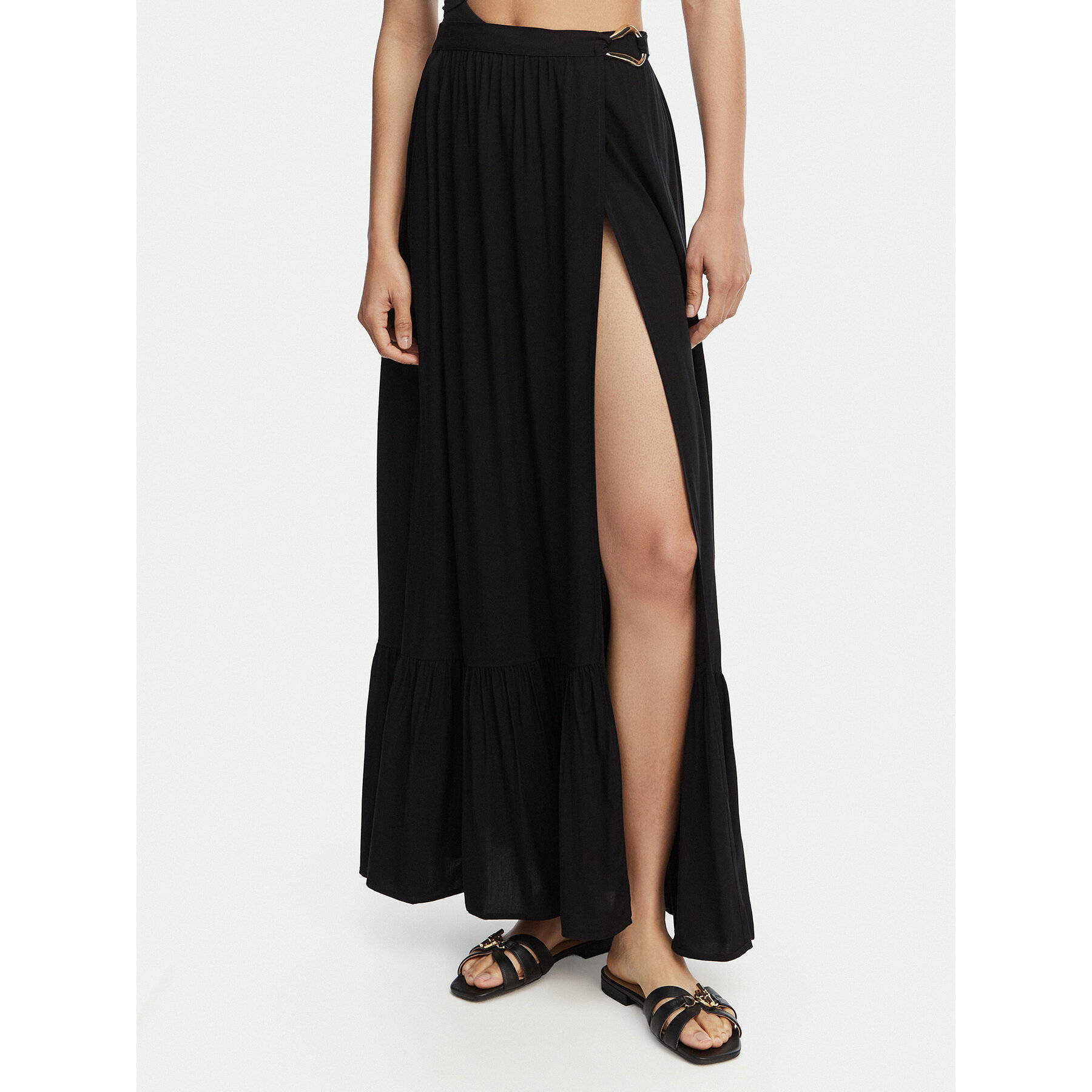 Guess Spódnica plażowa E6GD06 WH3X2 Czarny Regular Fit