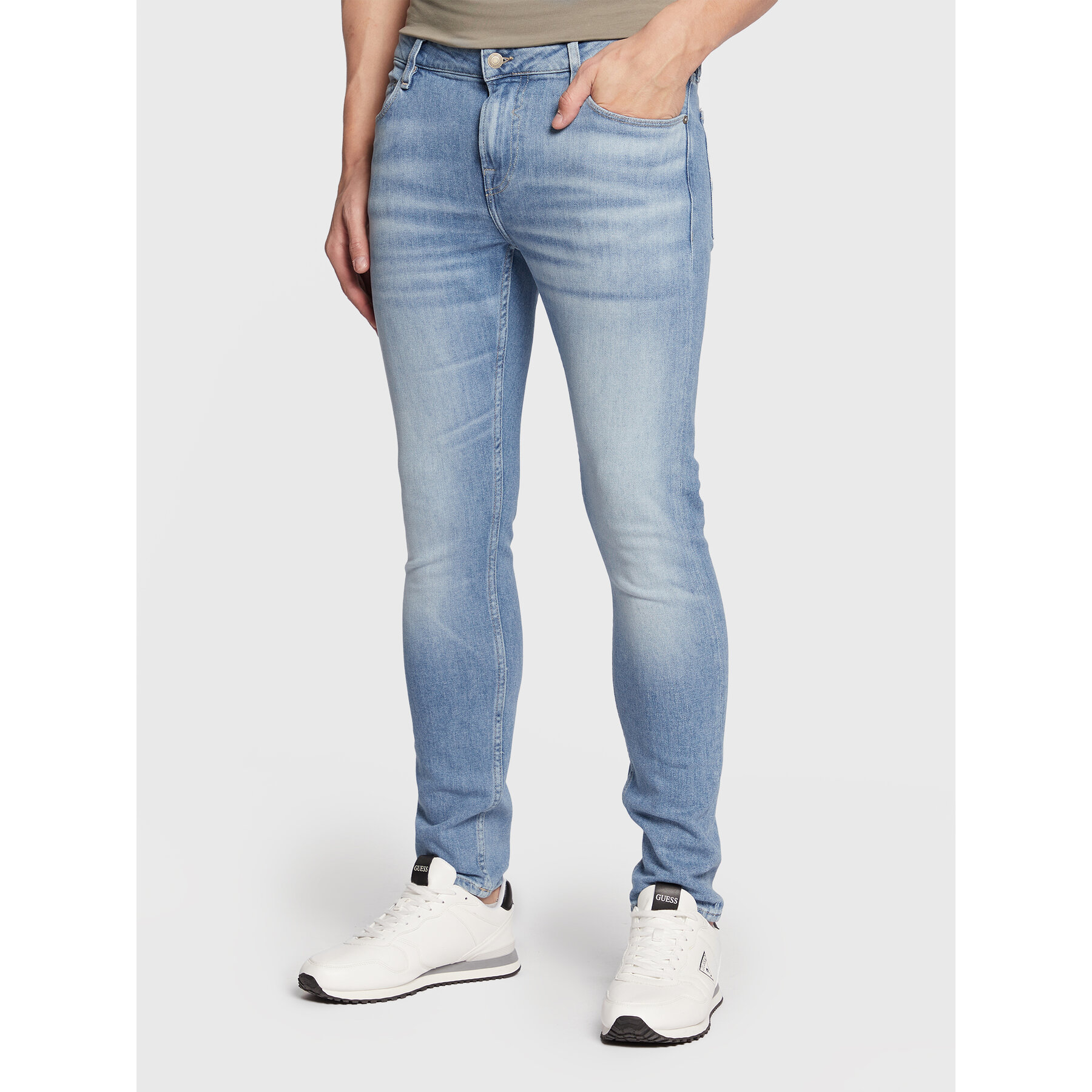 Guess Jeansy Chris M2YA27 D4Q43 Niebieski Super Skinny Fit