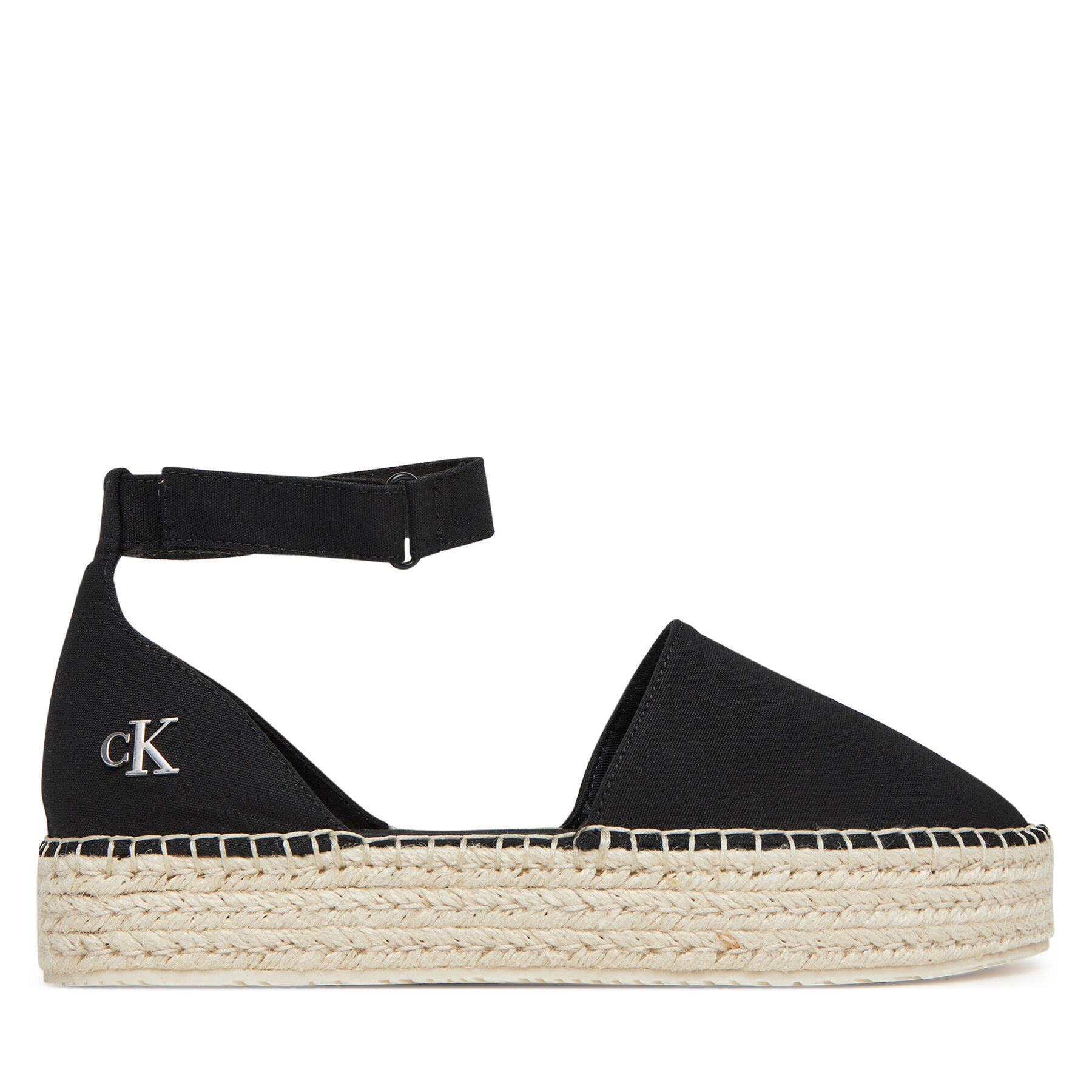 Calvin Klein Jeans Espadryle Flatform Espadrille Sling Mg YW0YW01735 Czarny