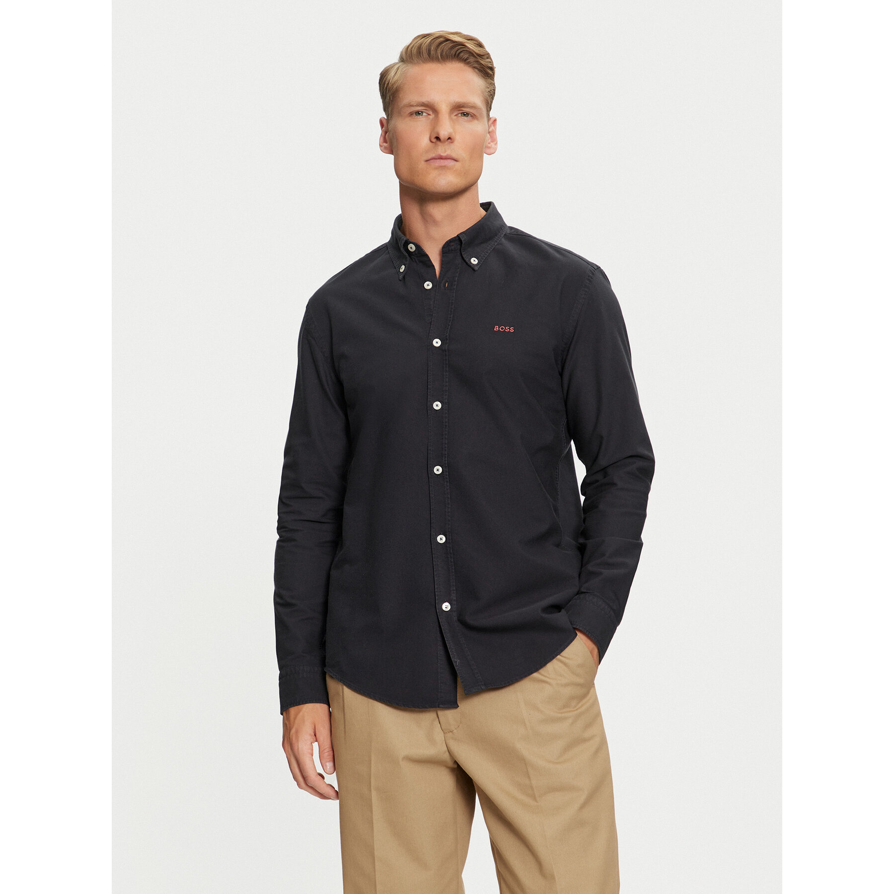 Boss Koszula H-Roan 50521996 Granatowy Slim Fit