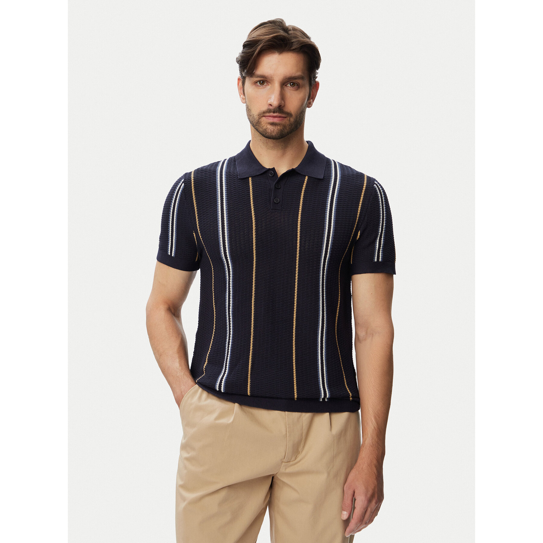 Guess Polo M6YR30 Z1062 Granatowy Regular Fit