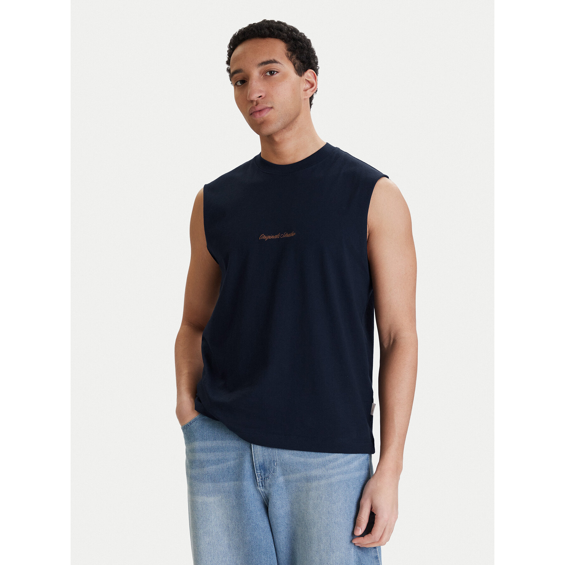 Jack & Jones Tank top Norrebro Emb 12292009 Granatowy Regular Fit