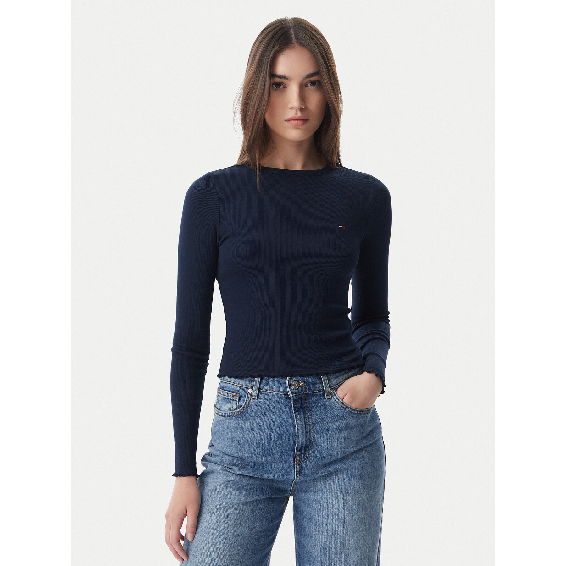 Tommy Jeans Bluzka DW0DW22783 Granatowy Slim Fit