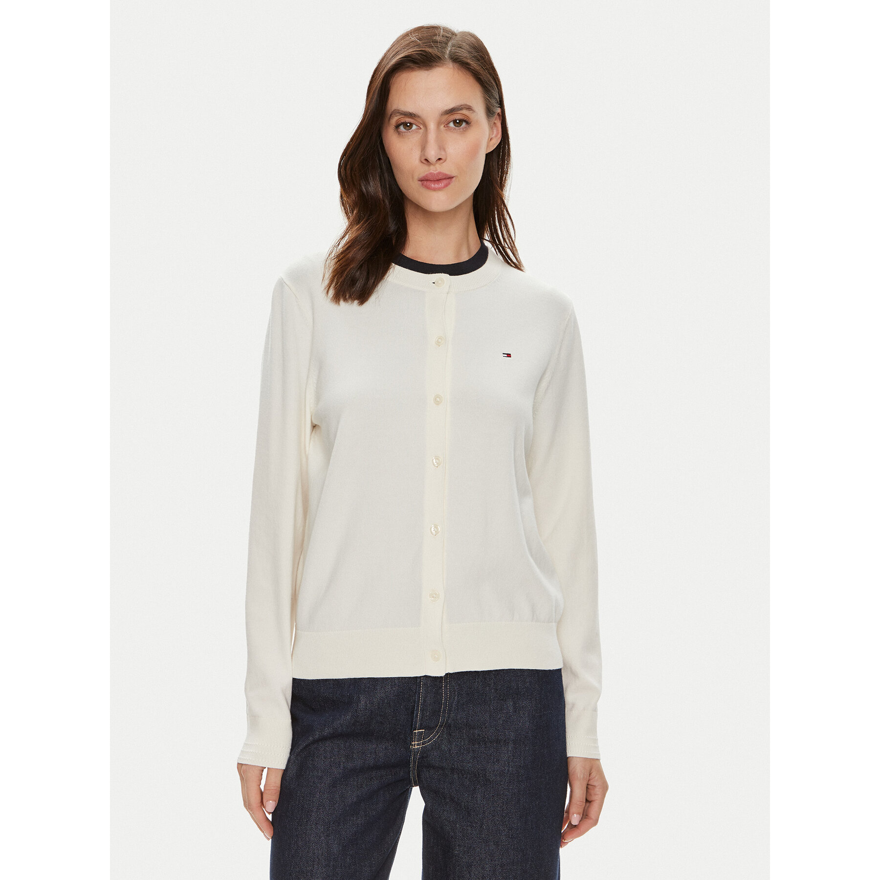 Tommy Hilfiger Kardigan WW0WW42370 Écru Regular Fit