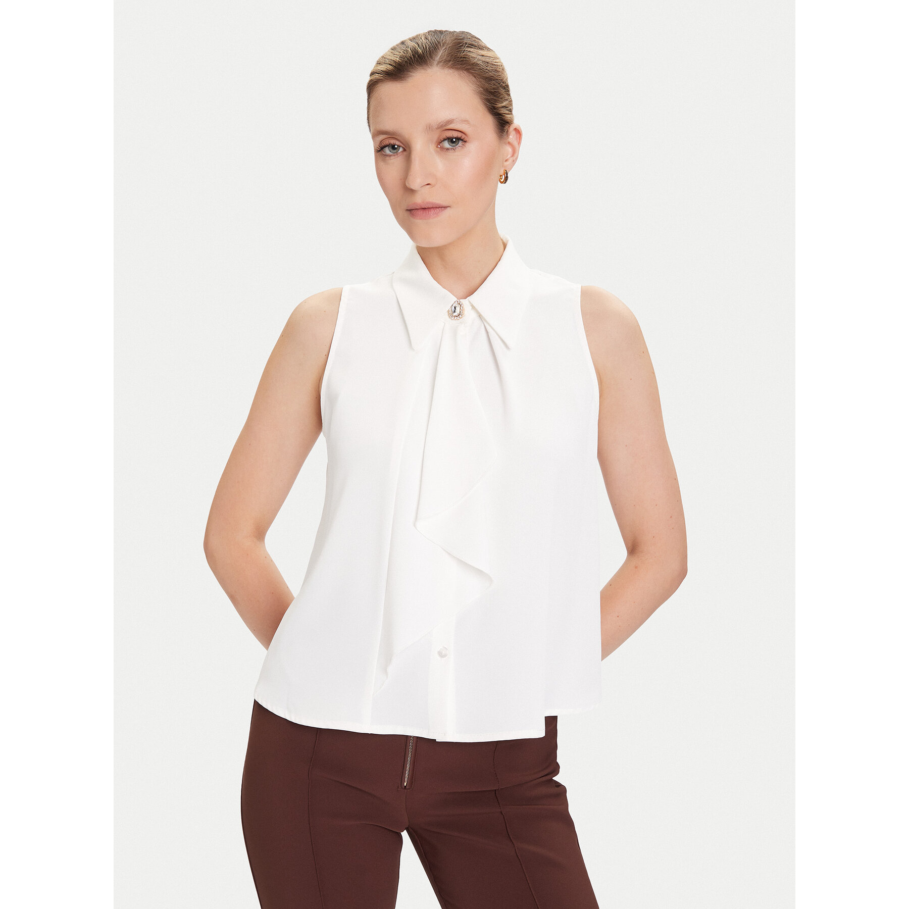 Rinascimento Bluzka CFC0125089003 Biały Regular Fit