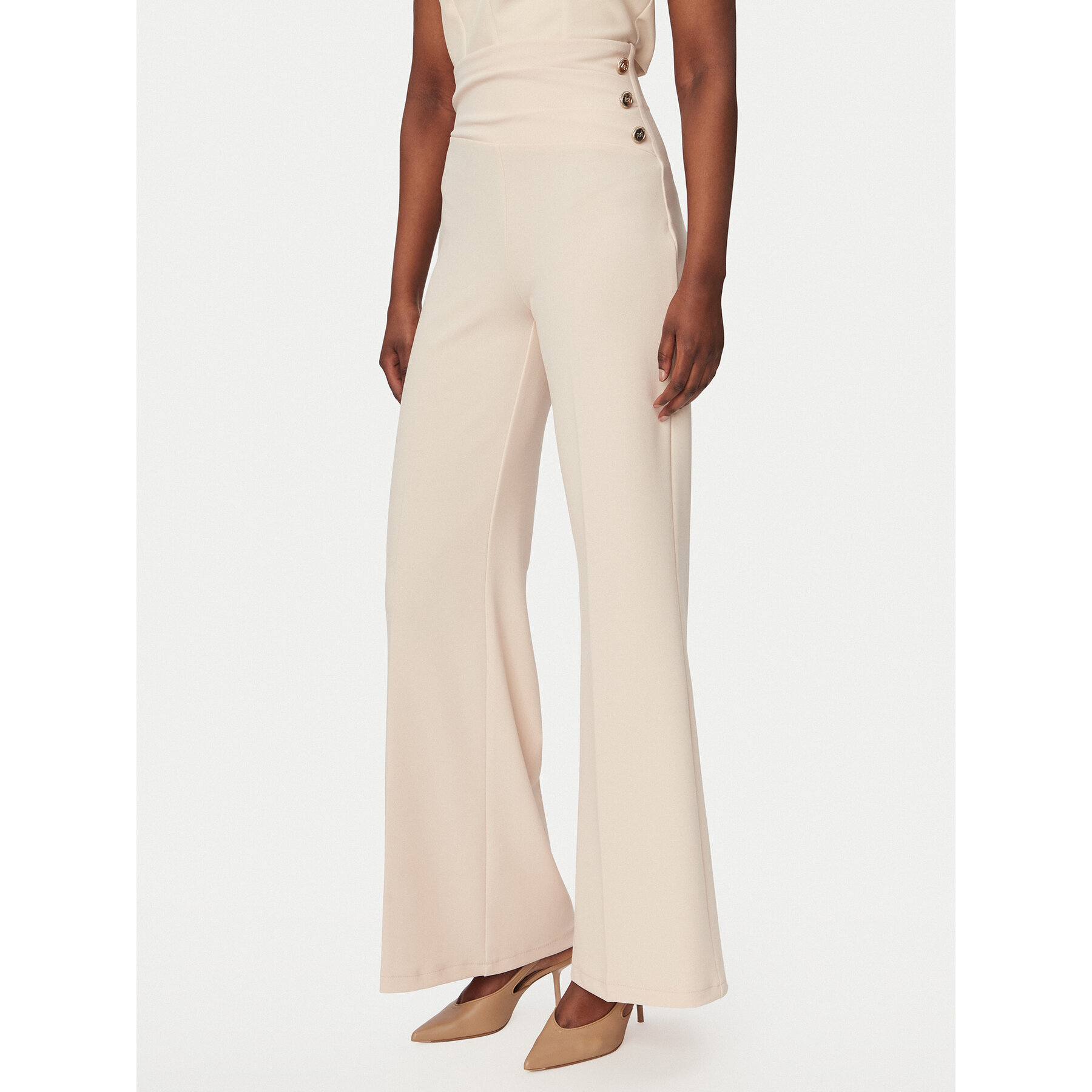 Rinascimento Spodnie palazzo CFC0020264002 Beżowy Flare Fit