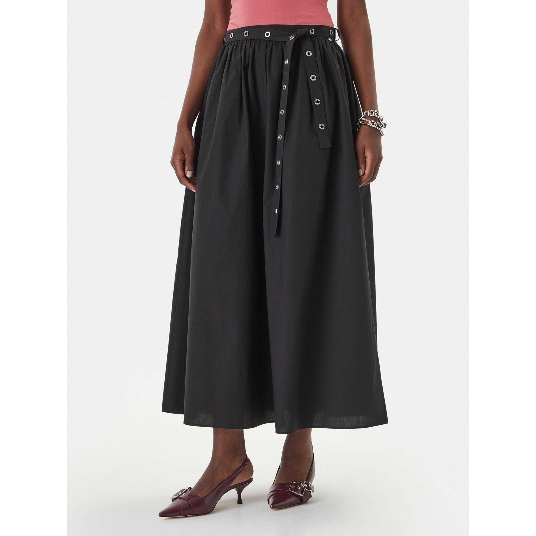 BOSS Spódnica maxi C_Vidol 50559088 Czarny Regular Fit