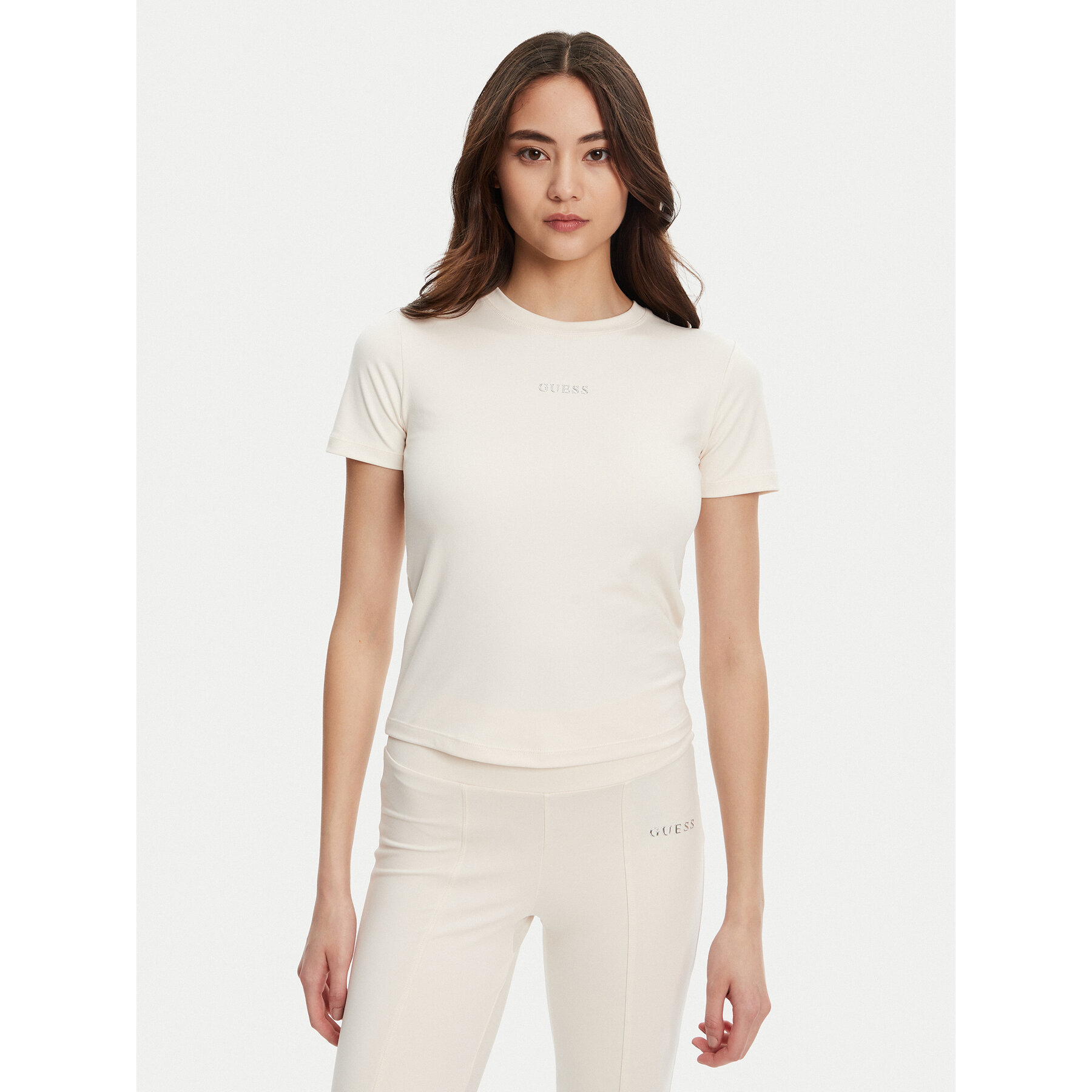 Guess T-Shirt V5RI10 KCD02 Écru Regular Fit