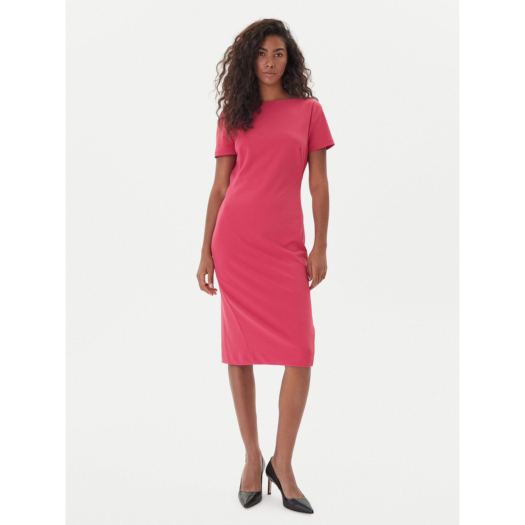 Calvin Klein Sukienka koktajlowa LV044D063G Różowy Slim Fit