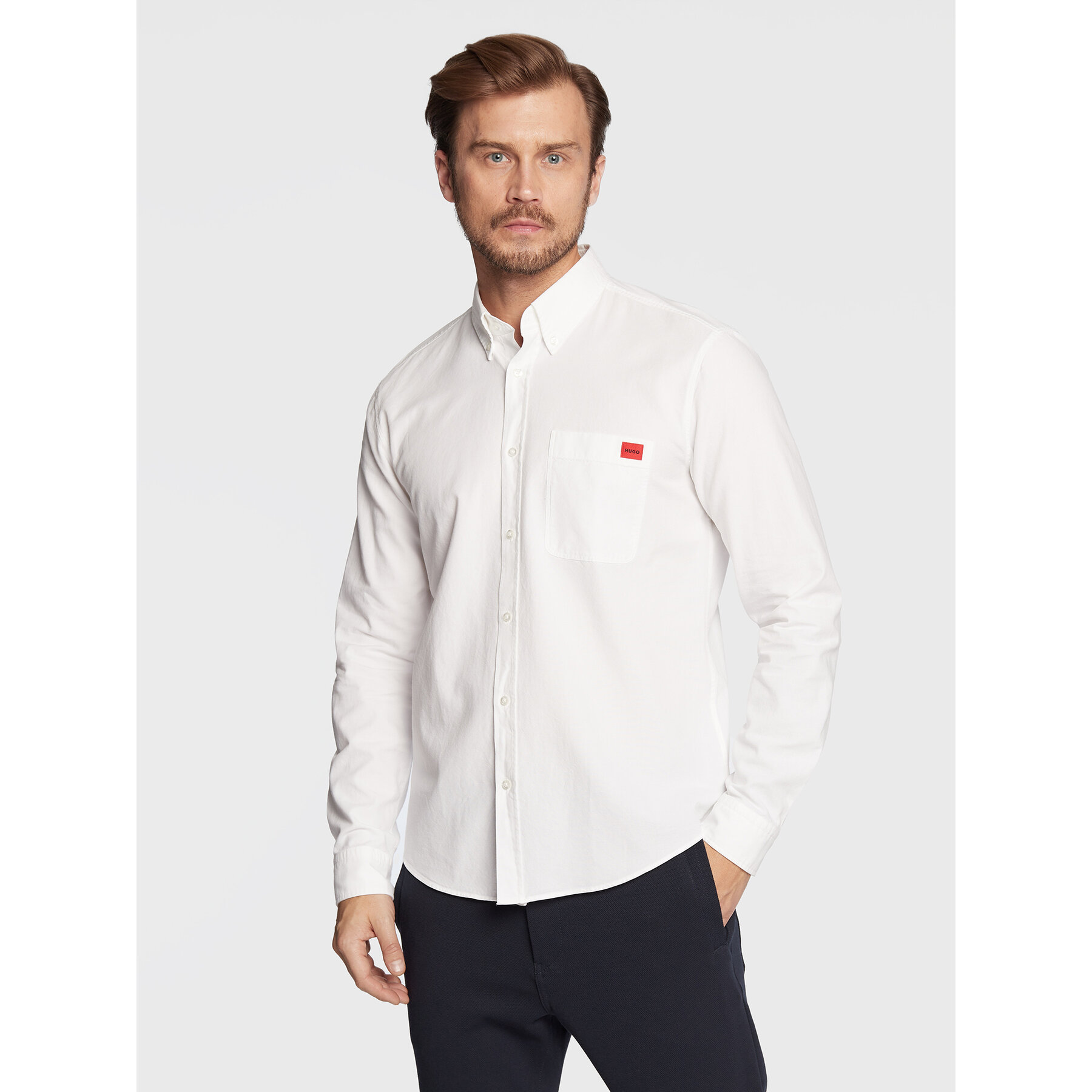 Hugo Koszula Evito 50479302 Biały Slim Fit