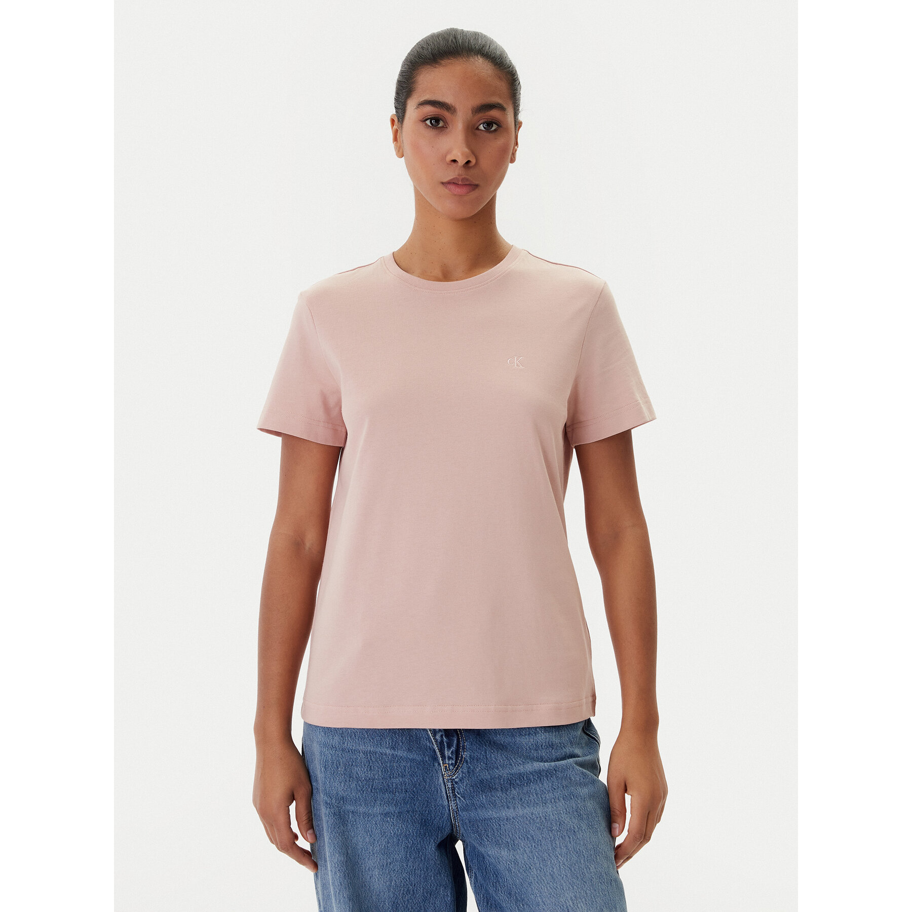 Calvin Klein Jeans T-Shirt Monogram LV047B224G Koralowy Regular Fit