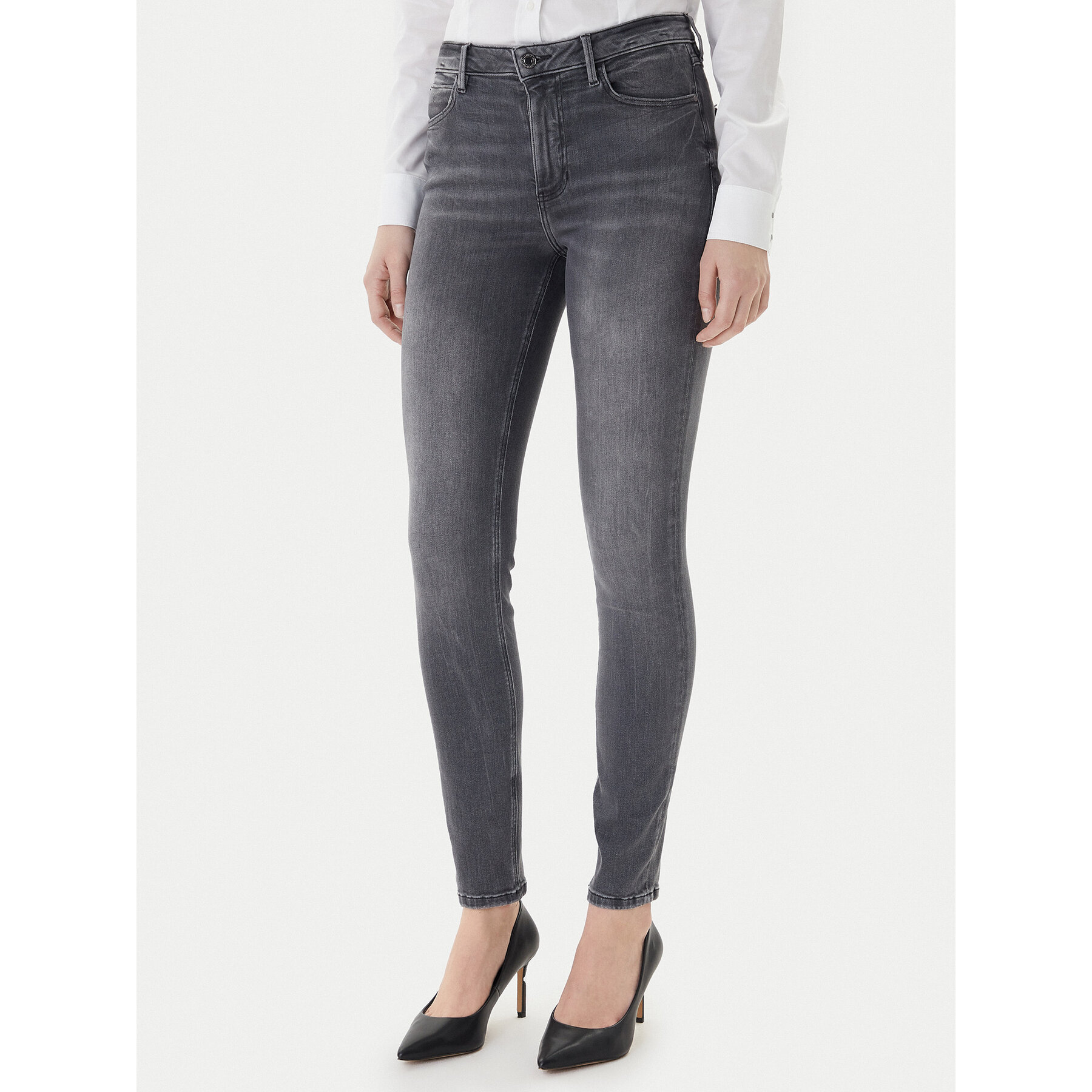 Guess Jeansy W2YA46 D4PZ2 Szary Skinny Fit