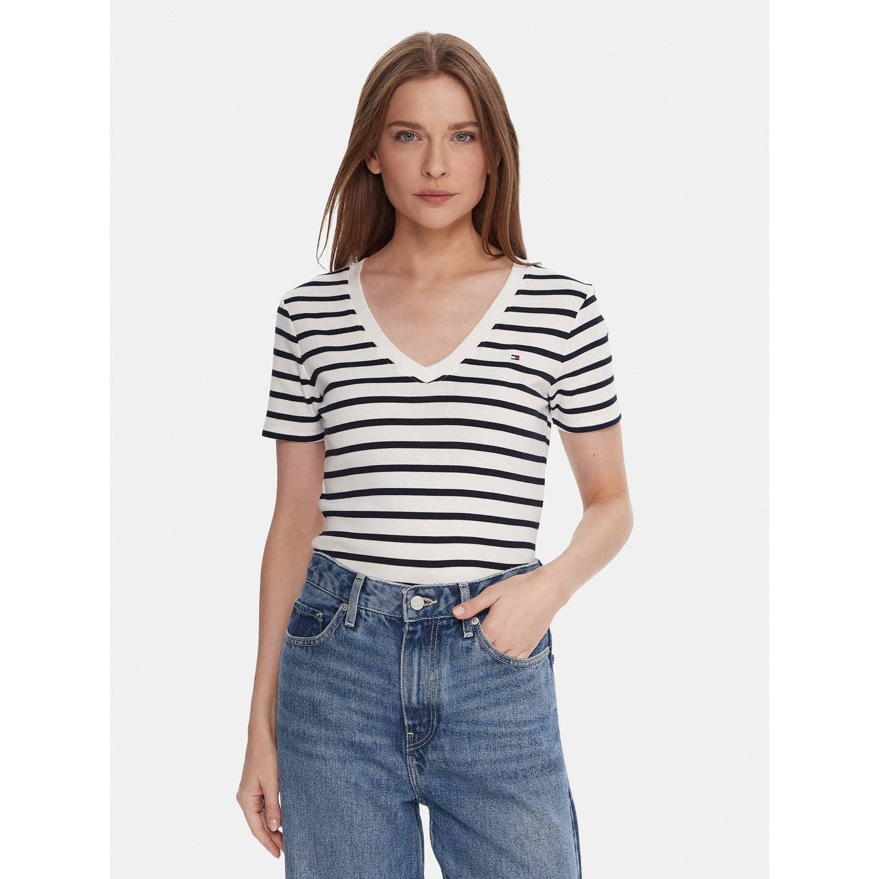 Tommy Hilfiger T-Shirt WW0WW40584 Biały Regular Fit