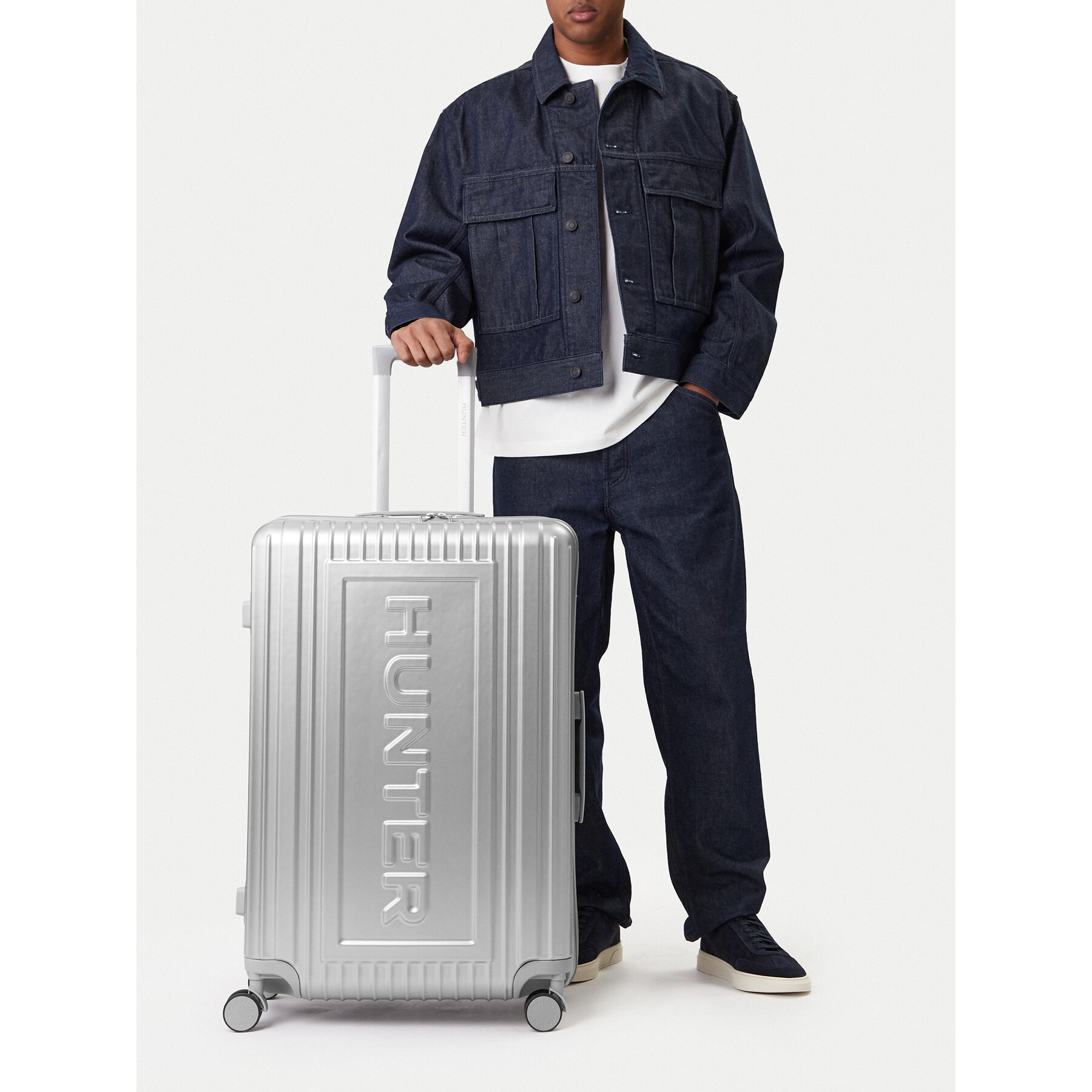 Hunter Walizka duża CEO-HUNTER-L-002-08-SILVER Srebrny