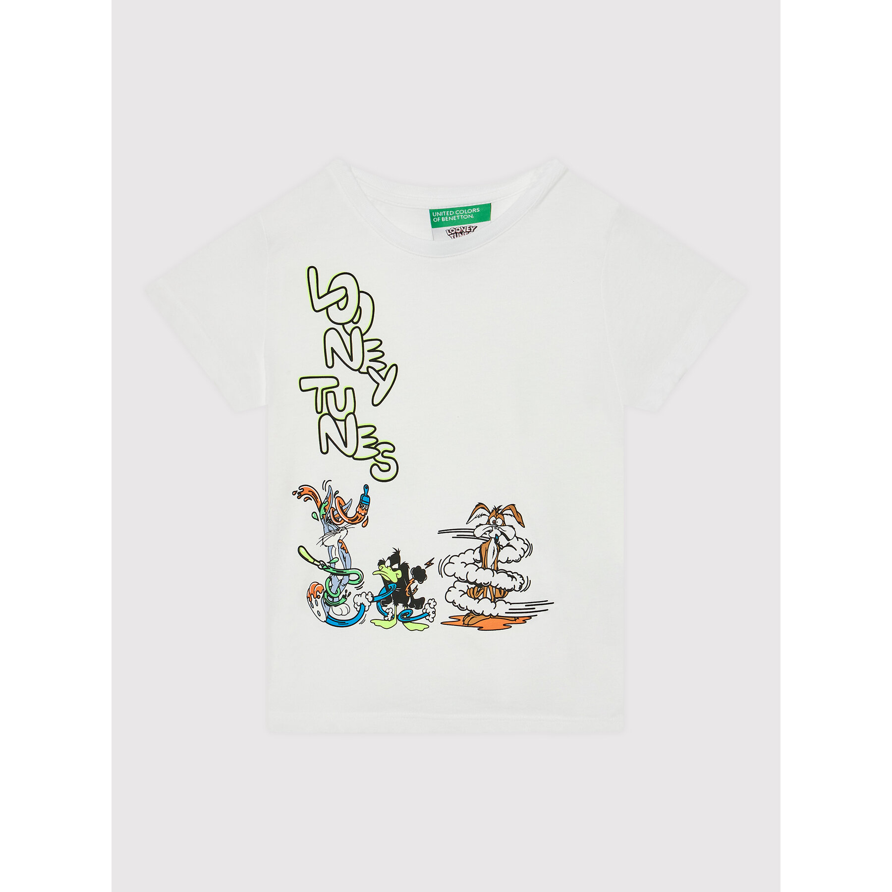 United Colors Of Benetton T-Shirt 3U29G103K Biały Regular Fit