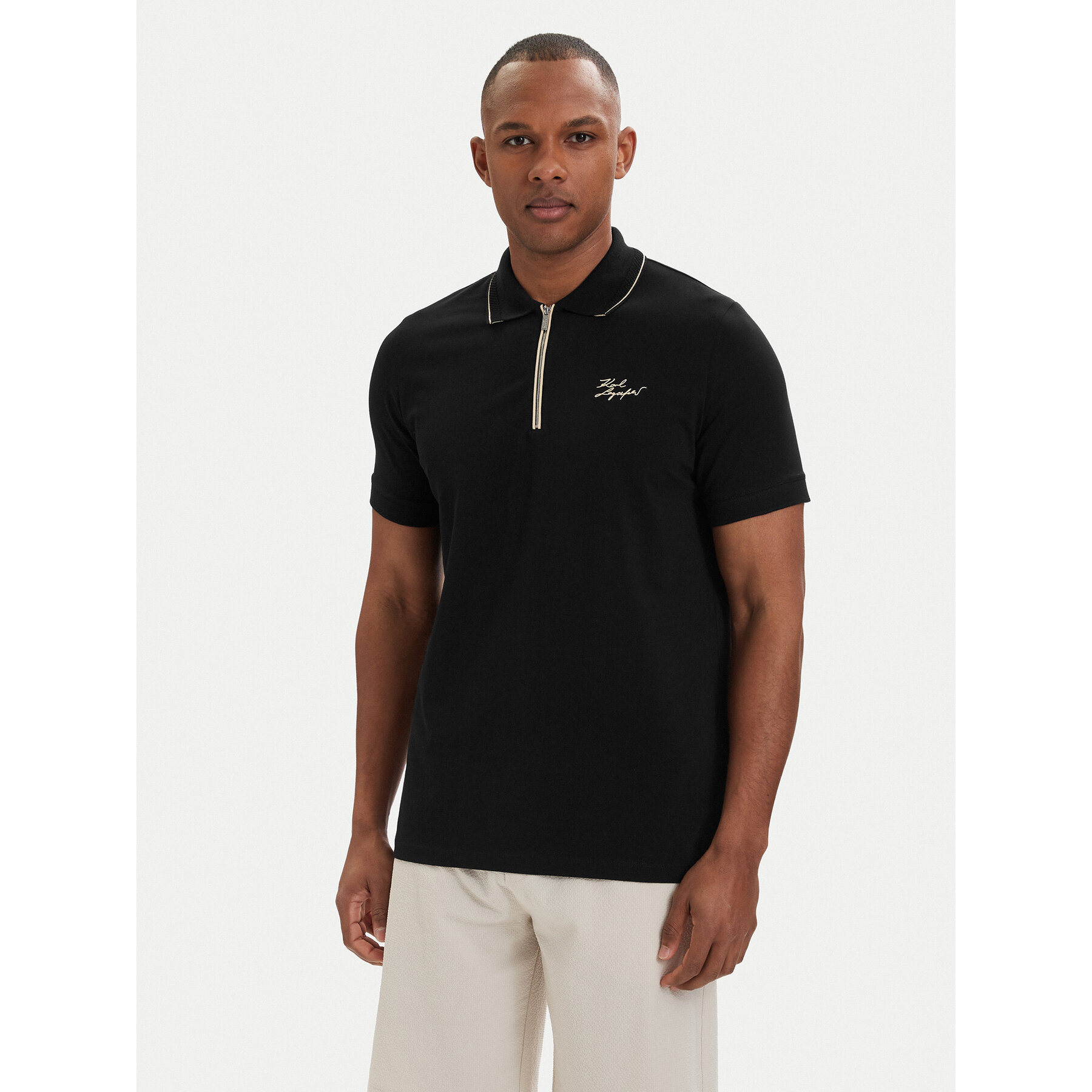 KARL LAGERFELD Polo 745021 562221 Czarny Regular Fit