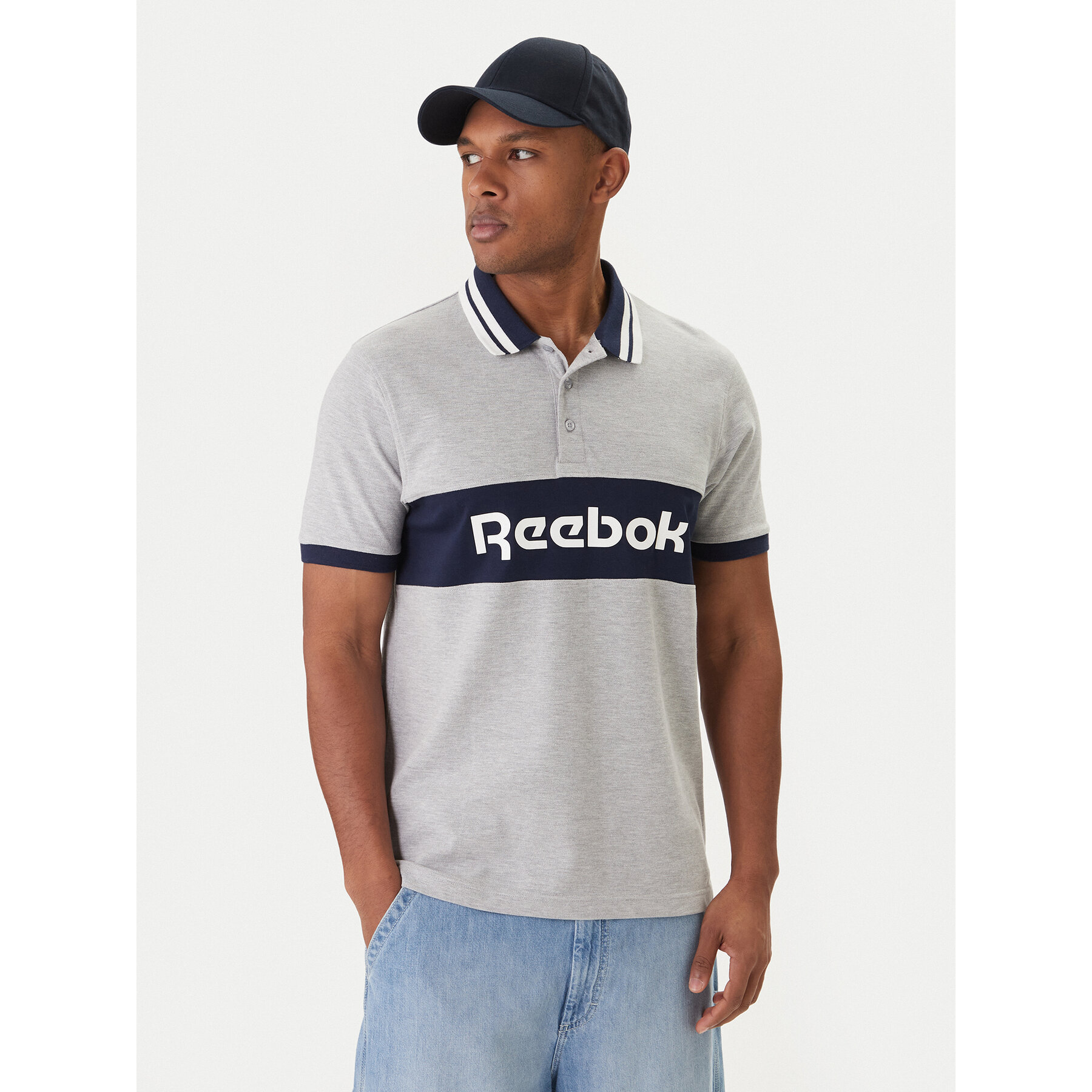 Reebok Polo Arter RK25548CCM Szary Regular Fit