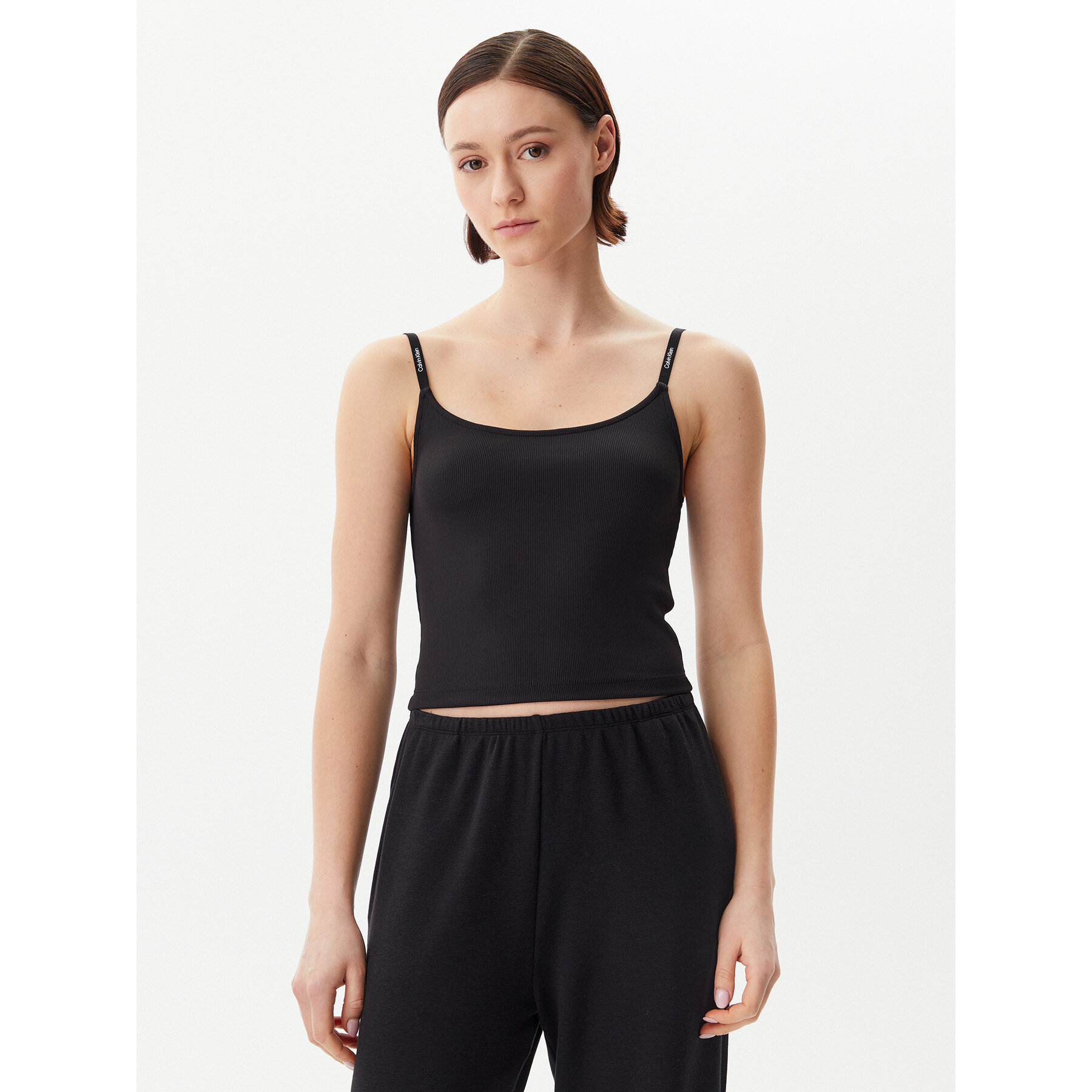 Calvin Klein Jeans Top Logo J20J225312 Czarny Slim Fit