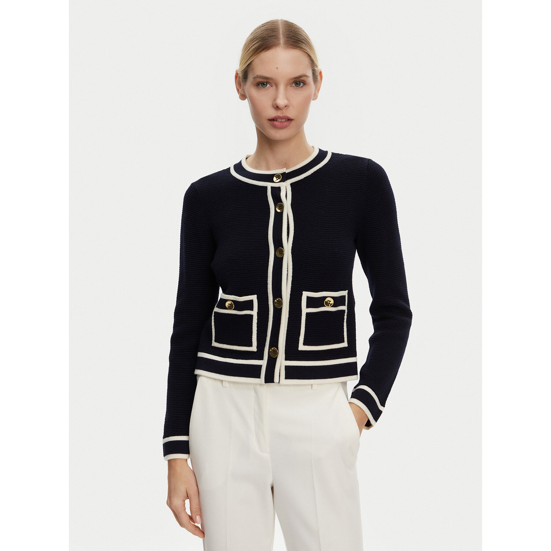 Luisa Spagnoli Kardigan Macori 58615 Czarny Slim Fit