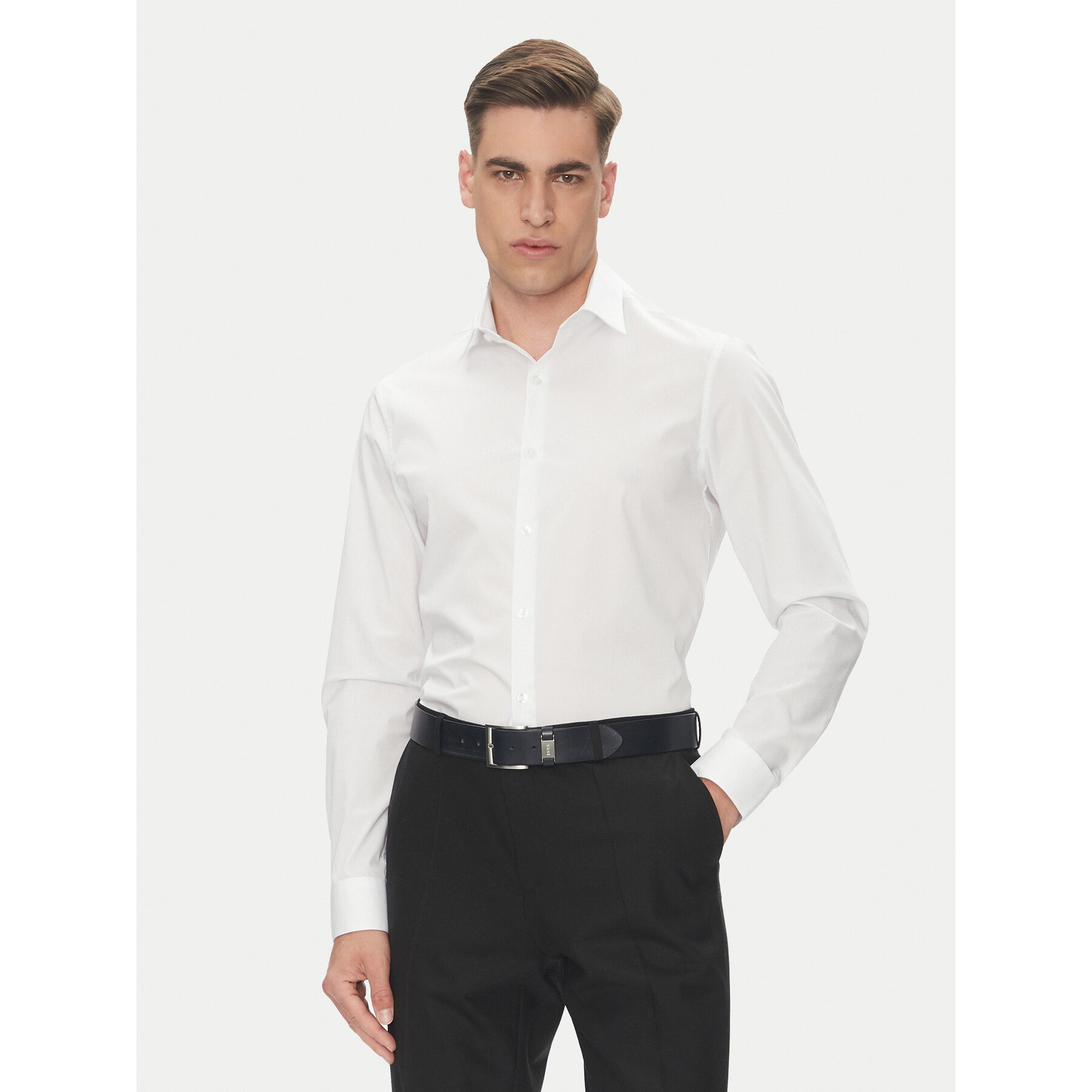 Calvin Klein Koszula Essential LV019EU000 Biały Slim Fit