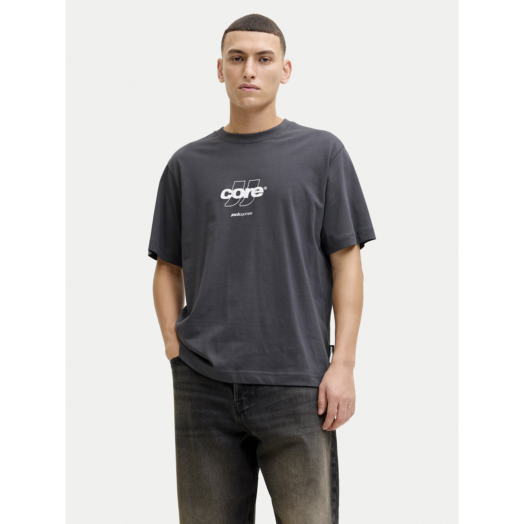 Jack & Jones T-Shirt Club 12289868 Szary Relaxed Fit