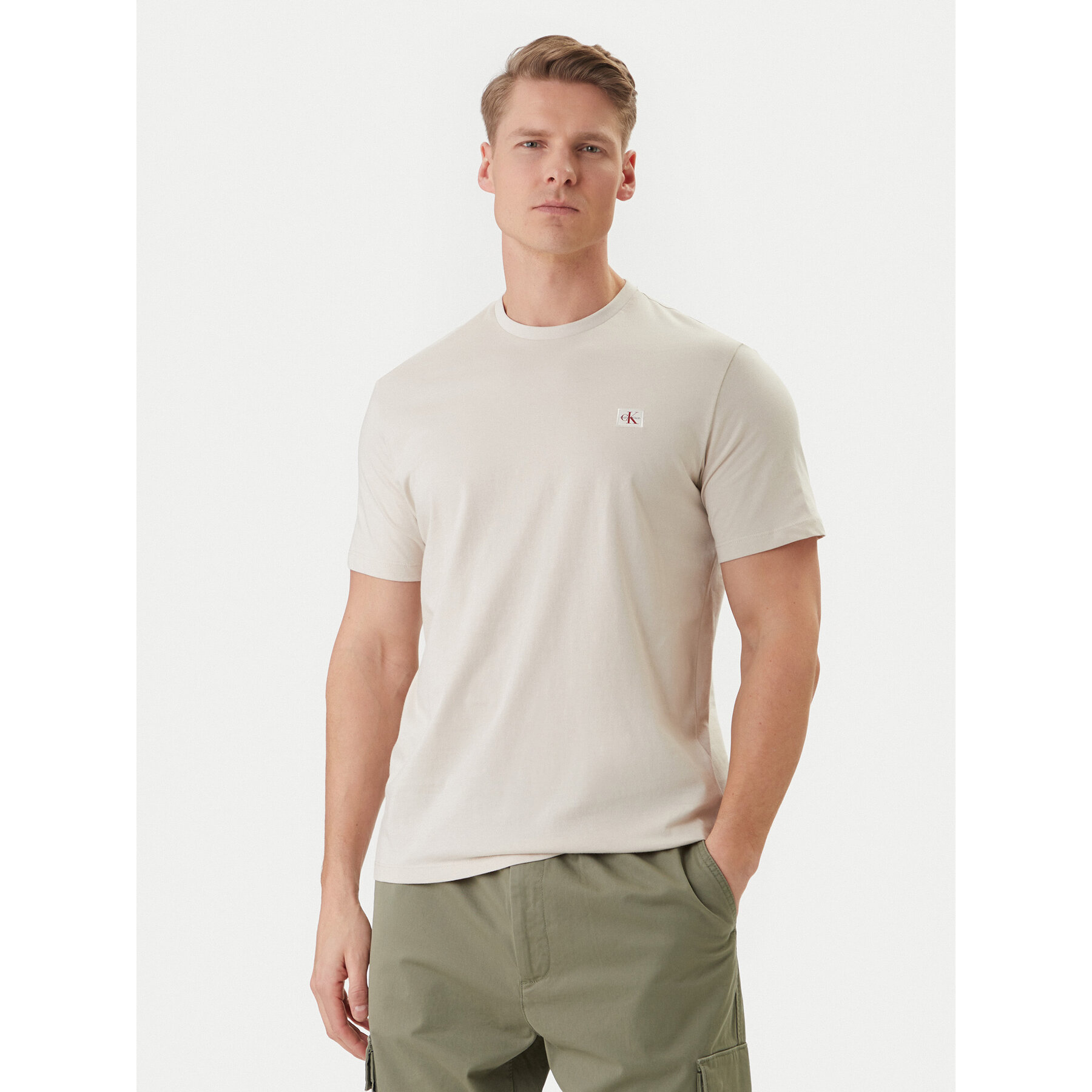 Calvin Klein Jeans T-Shirt LV04RC272G Écru Regular Fit