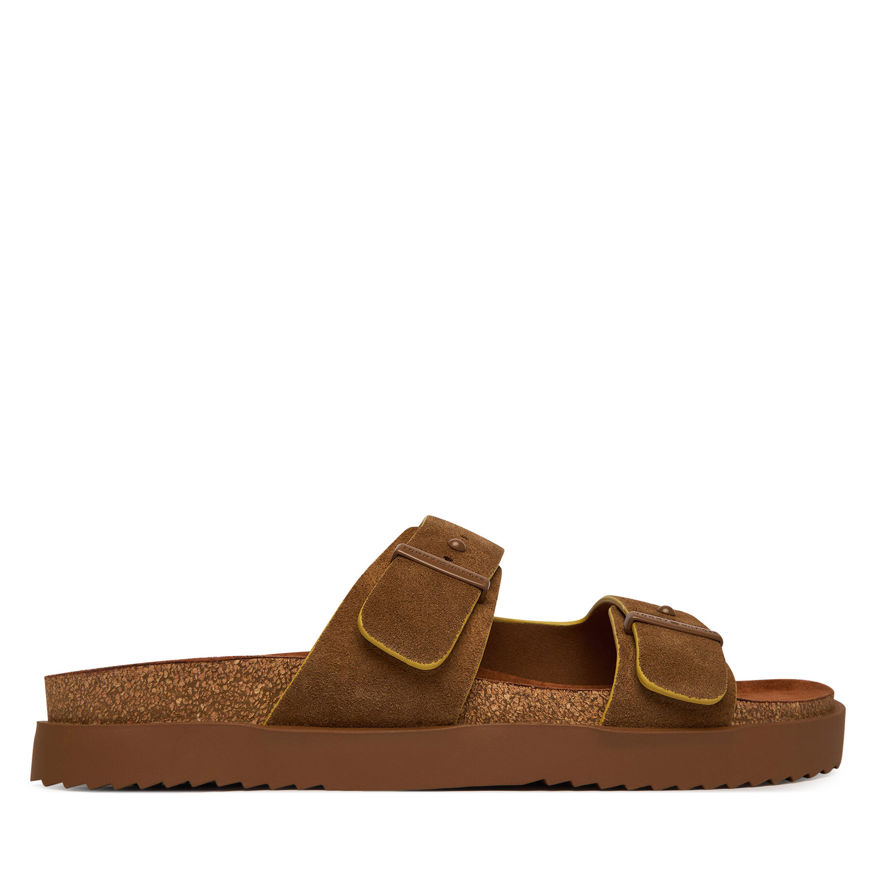 Tommy Hilfiger Klapki Cork Adjustable Suede Sandal FM0FM05869 Brązowy