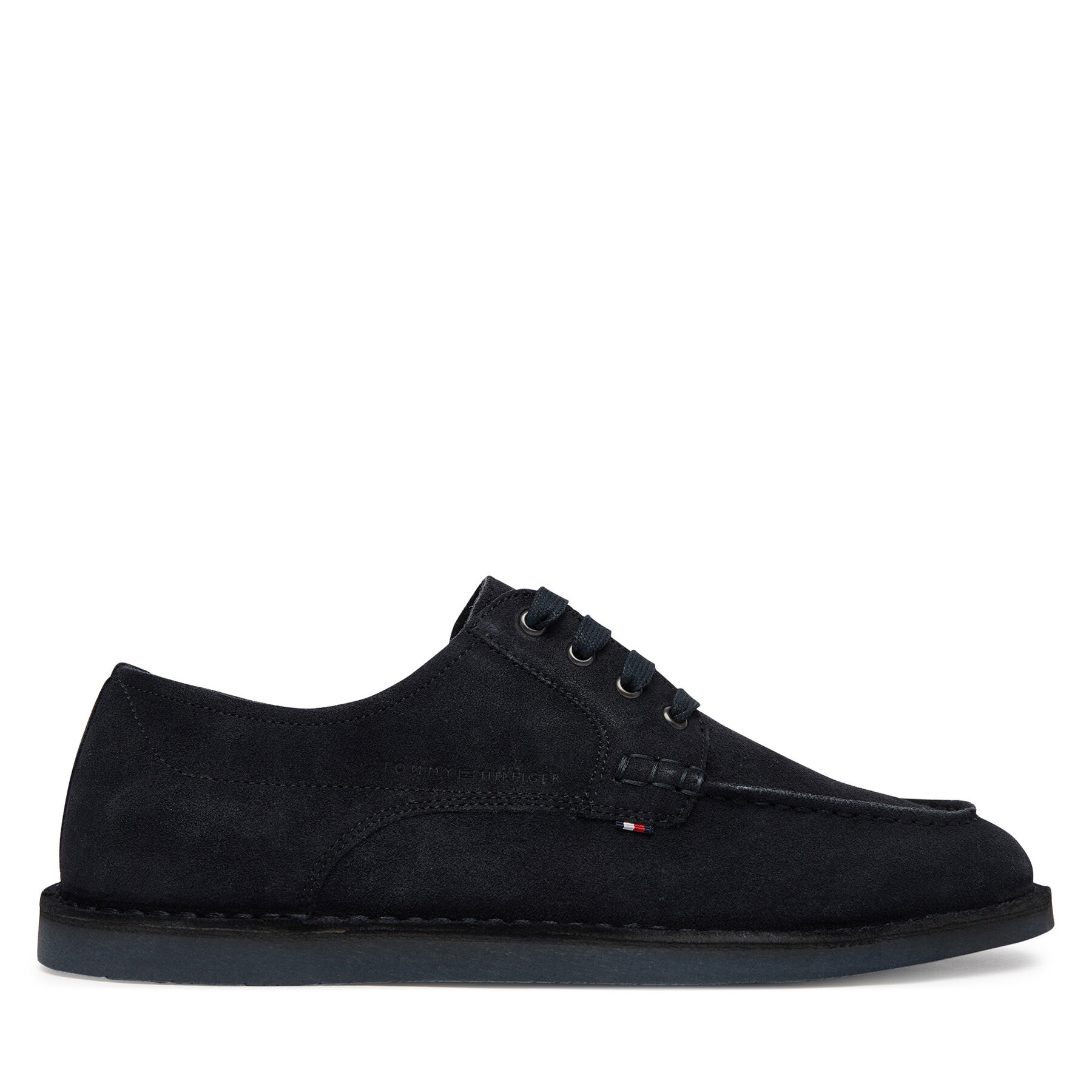Tommy Hilfiger Półbuty Stitchdown Suede Derby FM0FM05841 Granatowy
