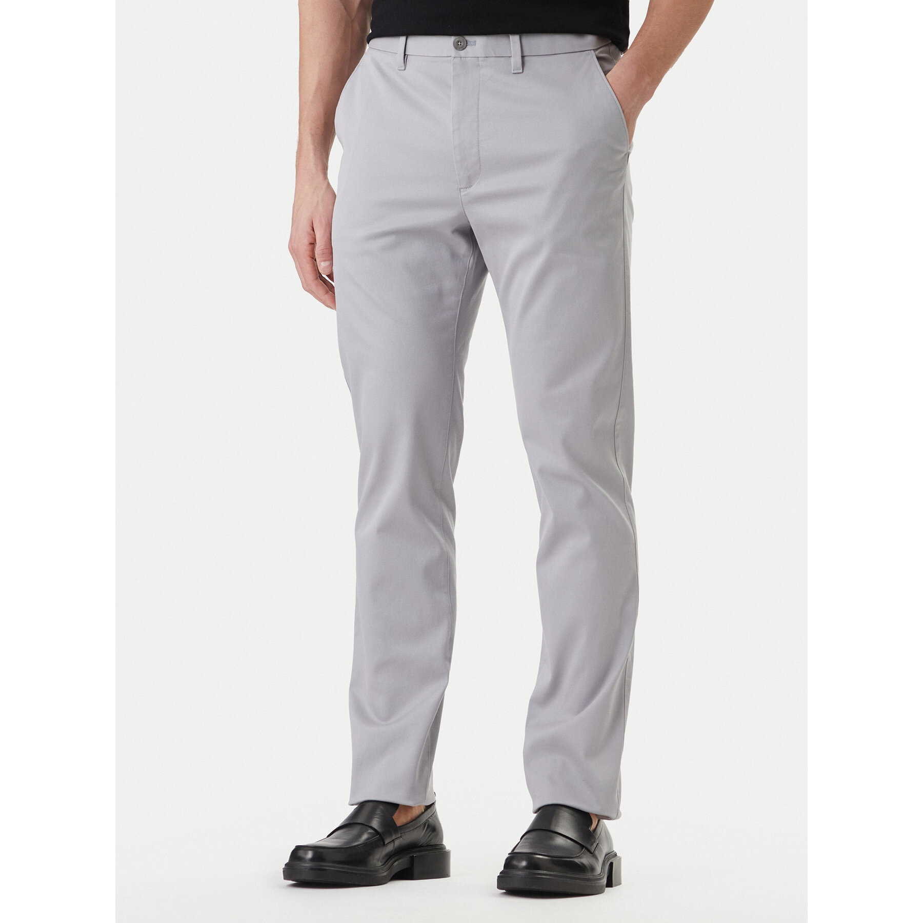 Calvin Klein Chinosy LV040EM633 Szary Slim Fit