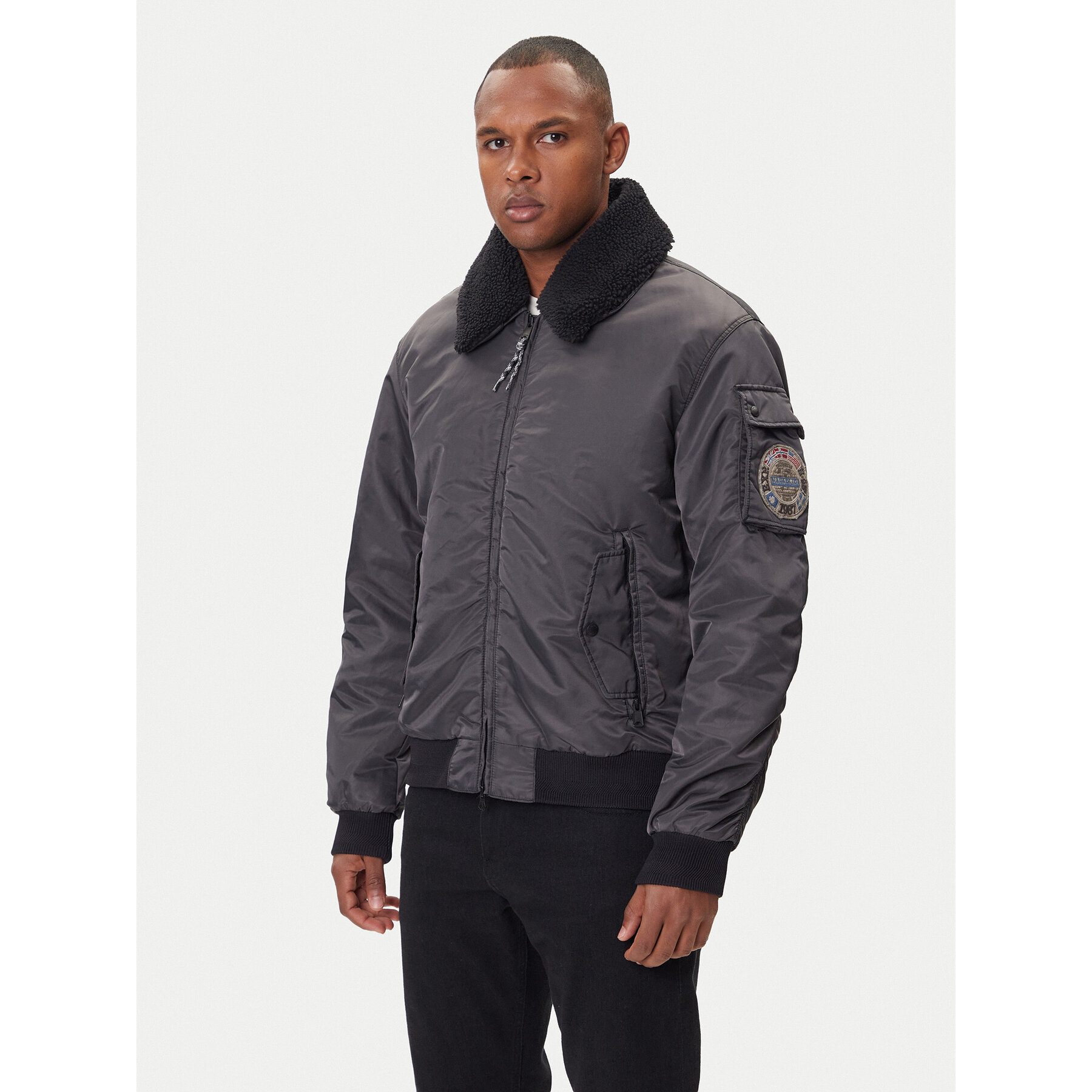 Napapijri Kurtka bomber A-Nemes NP0A891X Czarny Regular Fit