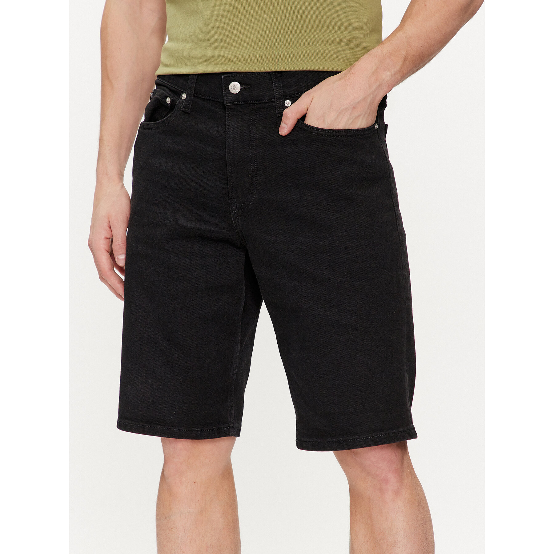Calvin Klein Jeans Szorty jeansowe J30J324872 Czarny Slim Fit