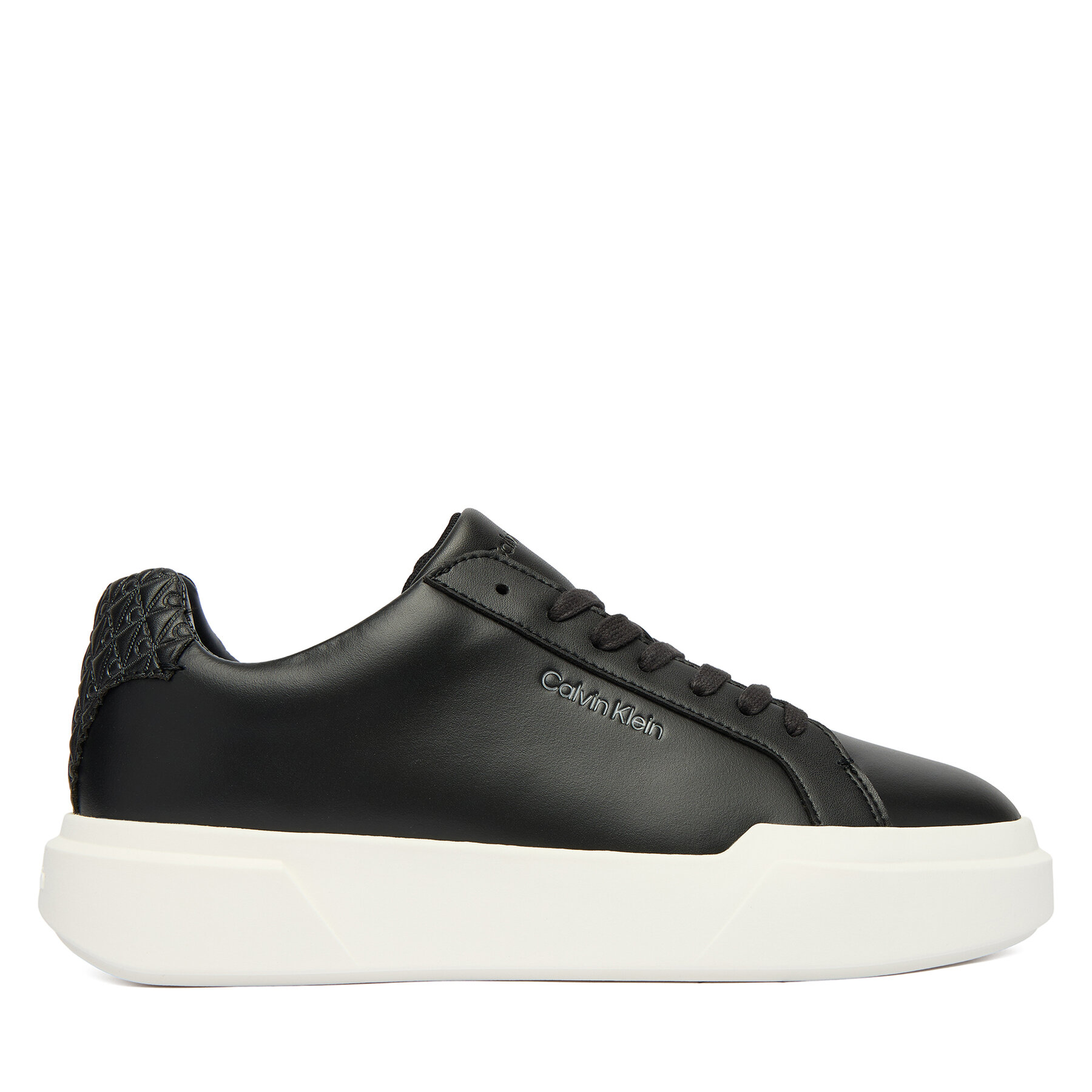 Calvin Klein Sneakersy Chunky Cupsole Laceup Lth Bt Aop YW0YW02036 Czarny